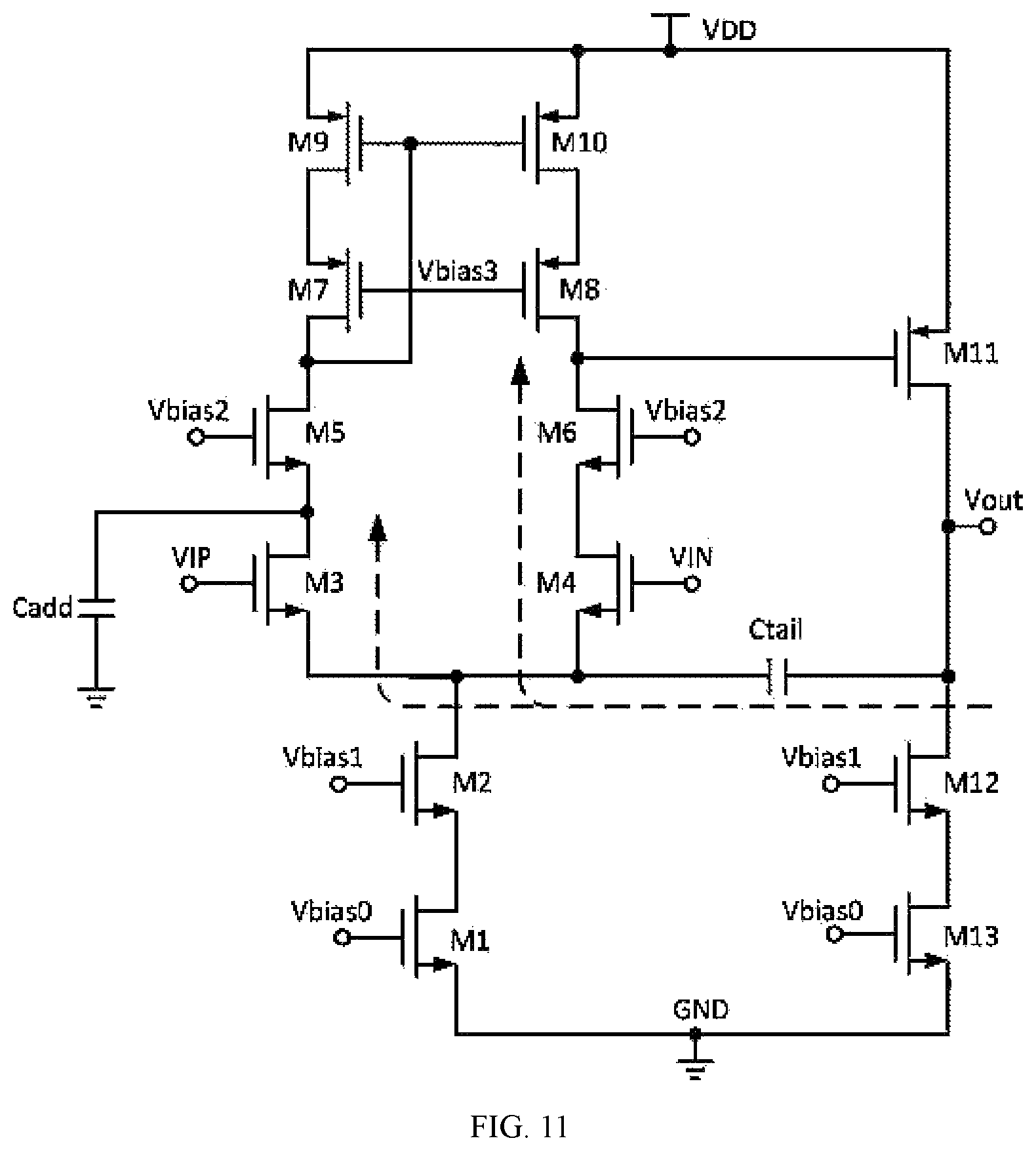 Patent US11777460 Figure 10 – Operational amplifier