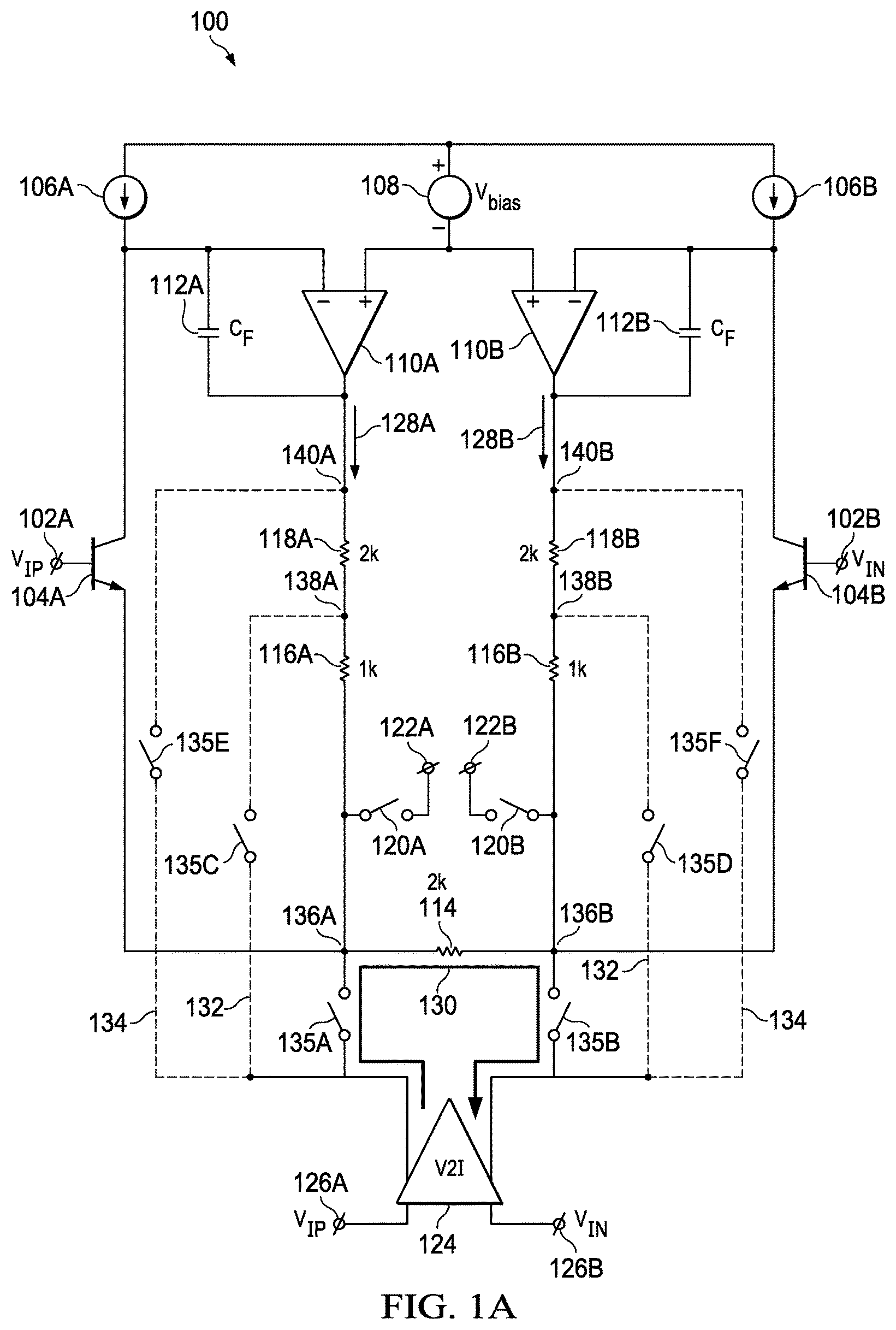 Patent US11777463 Figure 1 – Multipath programmable gain instrumentation amplifier frontend