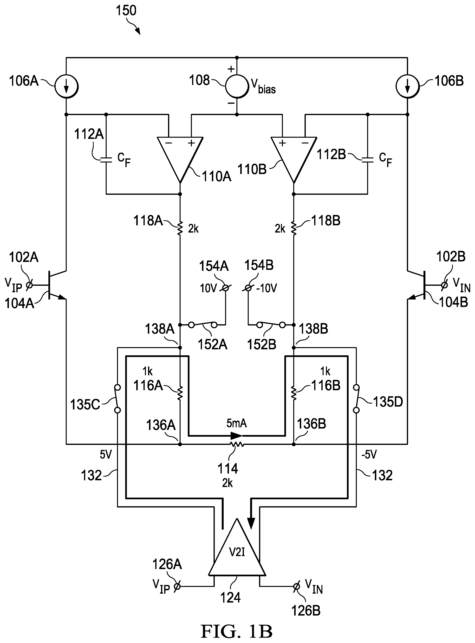 Patent US11777463 Figure 2 – Multipath programmable gain instrumentation amplifier frontend
