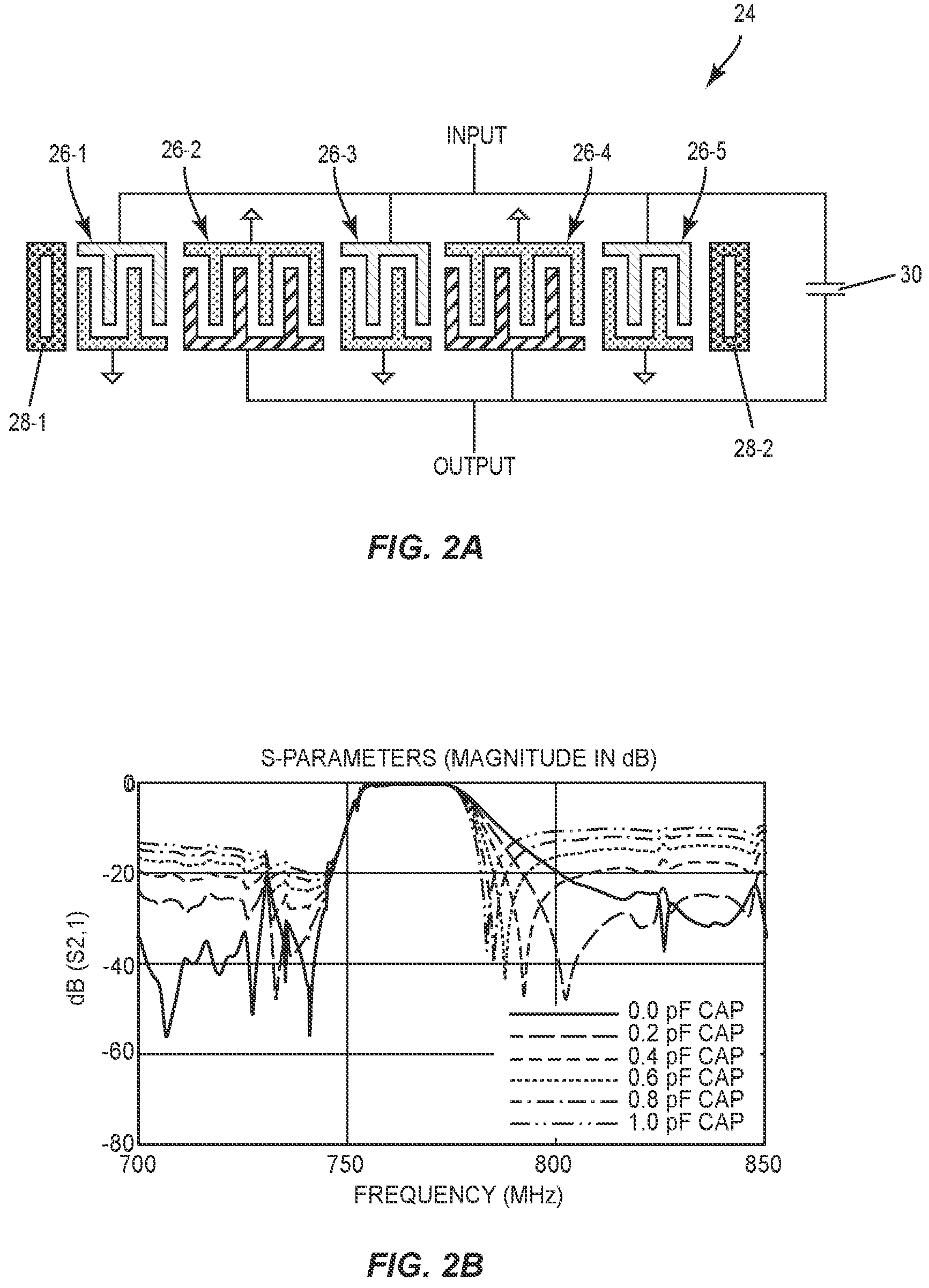 Patent US11777470 Figure 2 – Interdigital transducer arrangements for surface acoustic wave devices