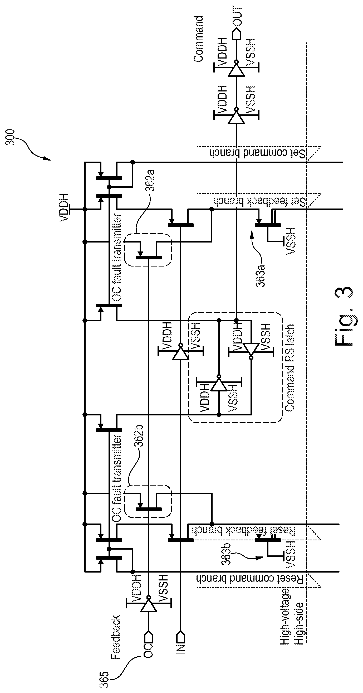 Patent US11777476 Figure 3 – Level shifter circuit with integrated feedback circuit, dc-dc converter, and method