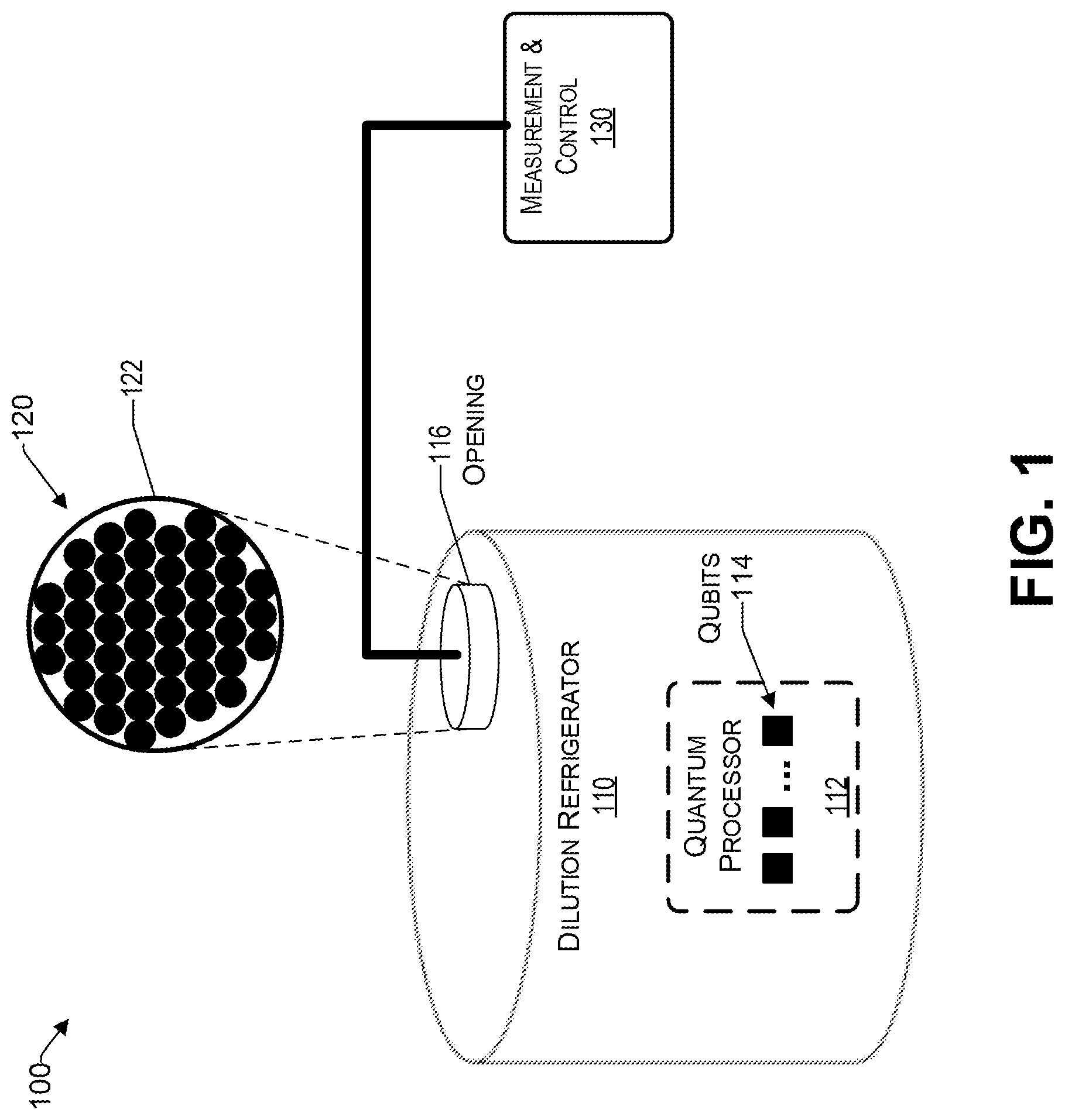 Patent US11777478 Figure 1 – DC conversion of half- to quarter-wave resonators for crosstalk suppression in superconducting qubits