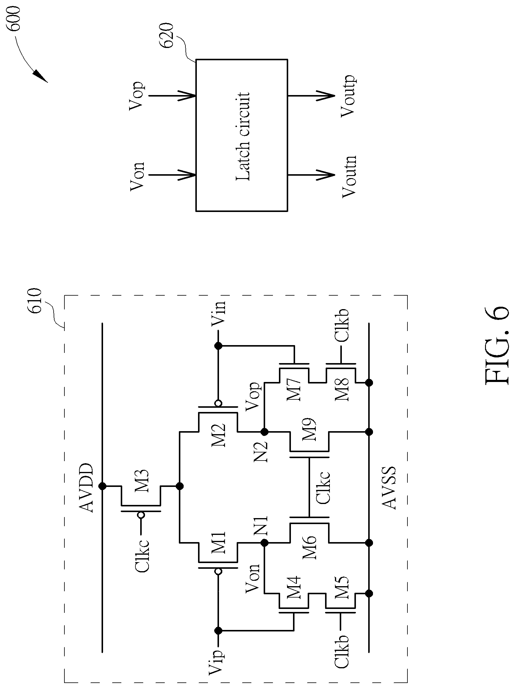 Patent US11777482 Figure 6 – Gain-boosted comparator
