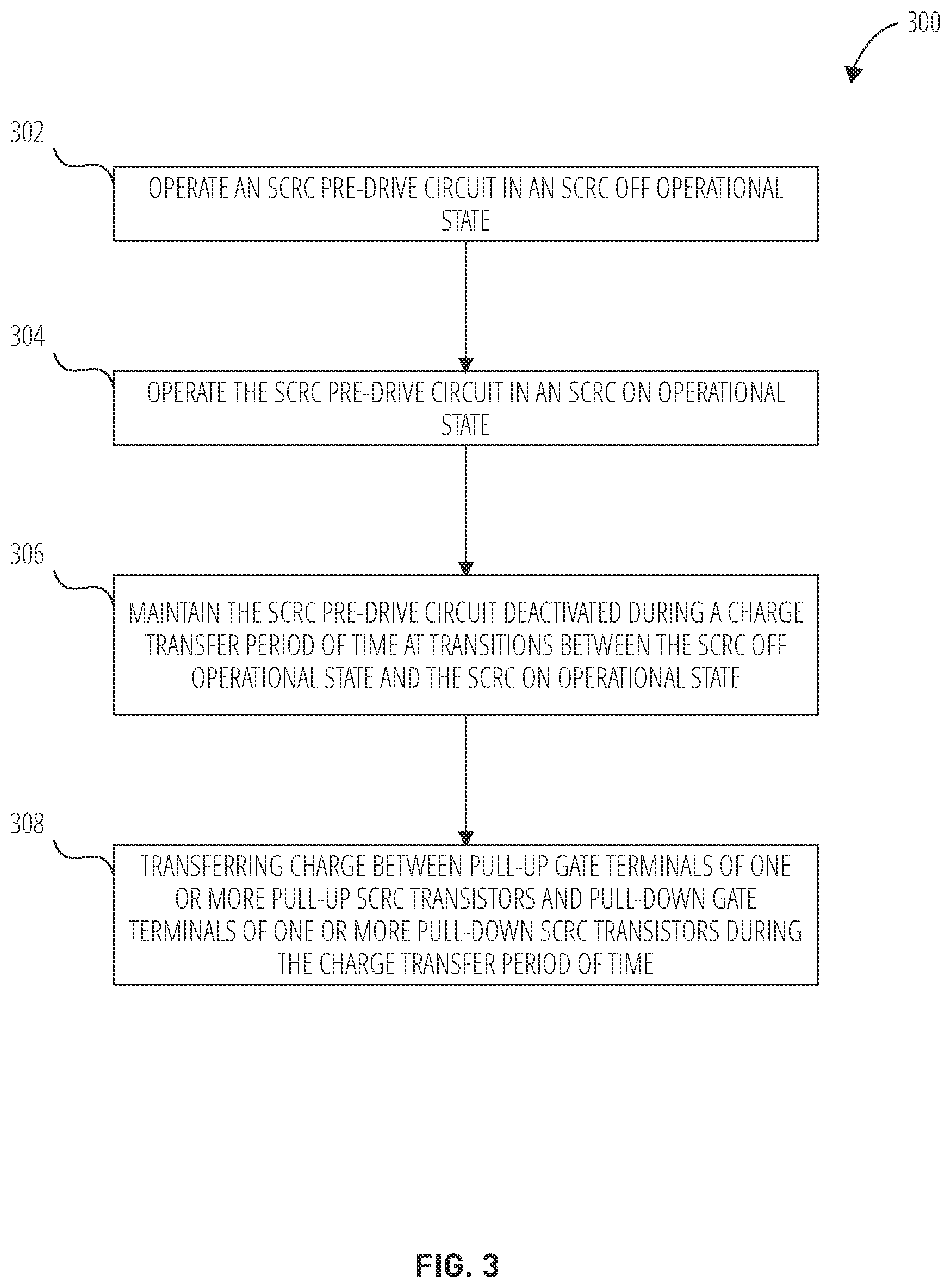 Patent US11777488 Figure 3 – Charge transfer between gate terminals of sub-threshold current reduction circuit transistors and related apparatuses and methods