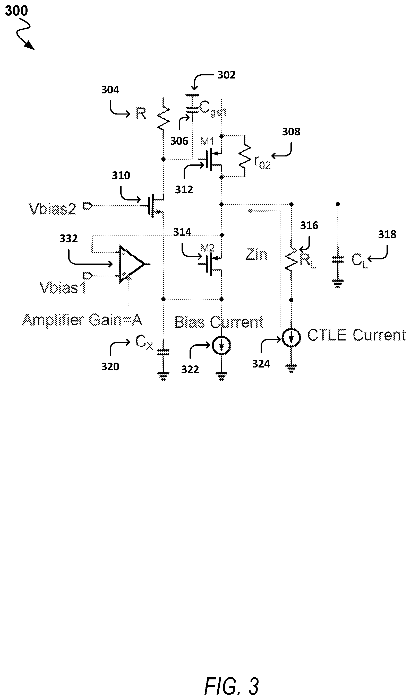Patent US11777491 Figure 3 – Continuous time linear equalizer with active inductor