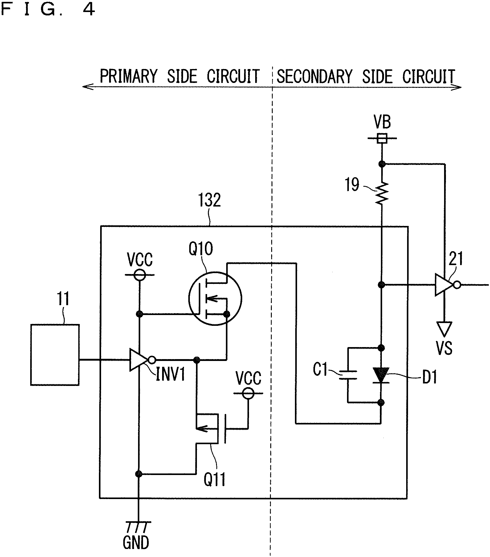 Patent US11777494 Figure 4 – Level shift circuit