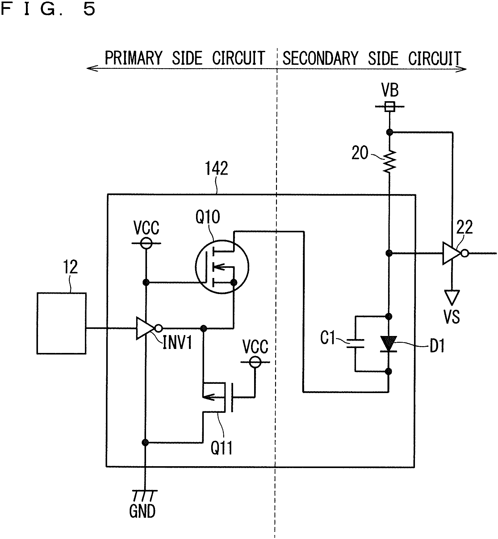 Patent US11777494 Figure 5 – Level shift circuit