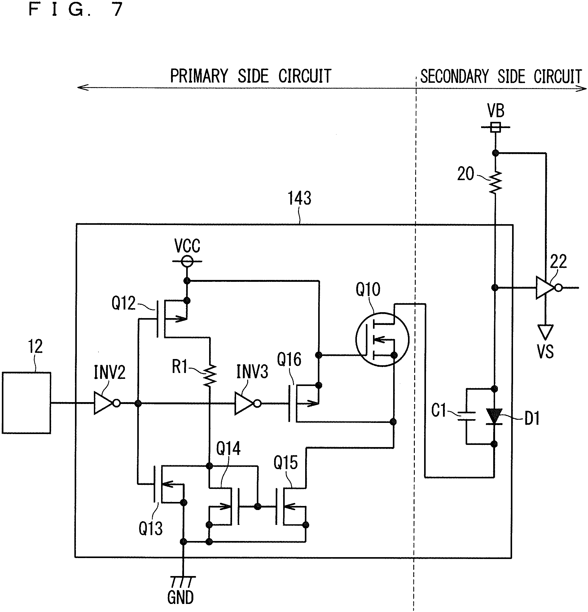 Patent US11777494 Figure 7 – Level shift circuit