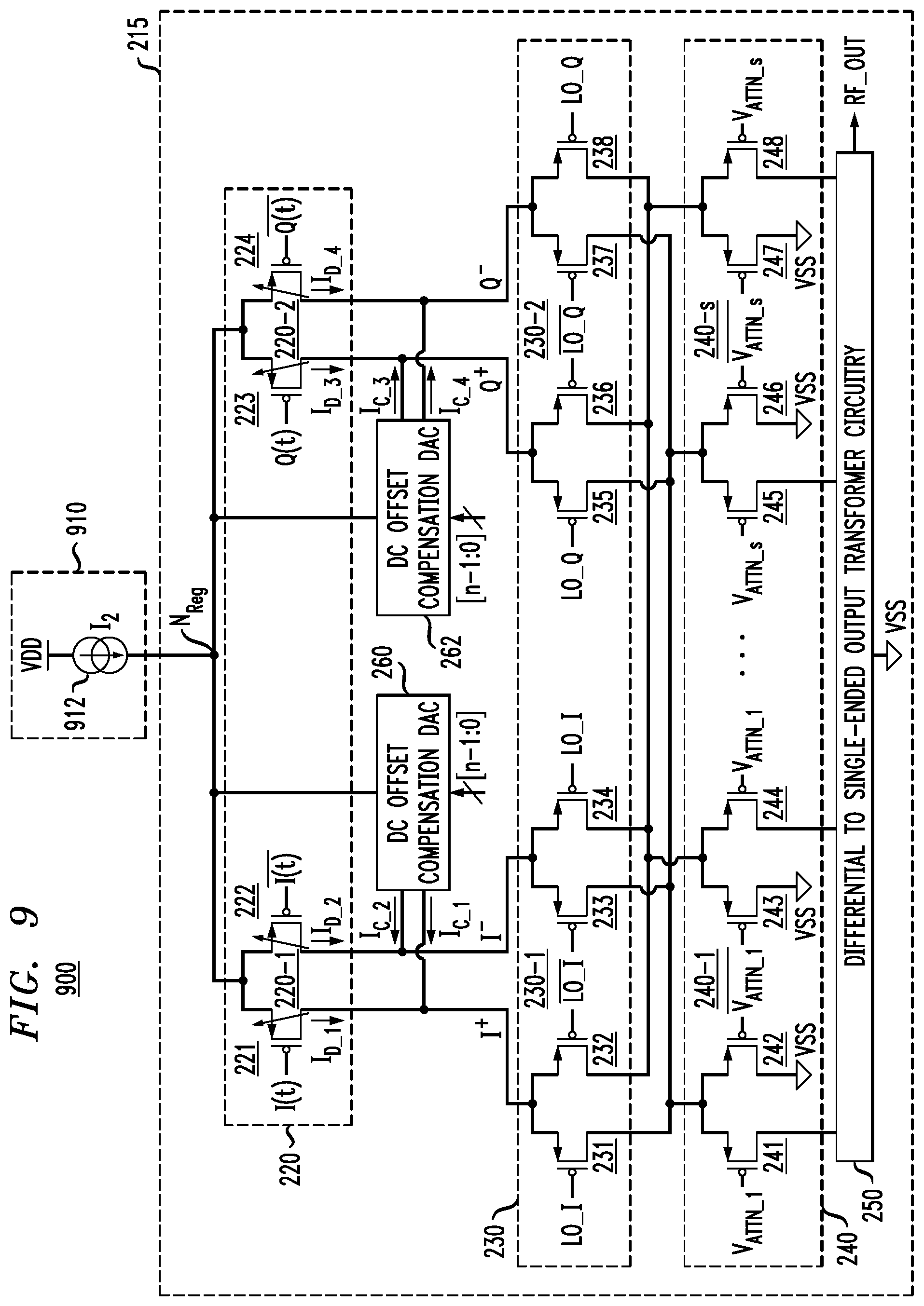 Patent US11777496 Figure 13 – Low voltage signal path in a radio frequency signal generator