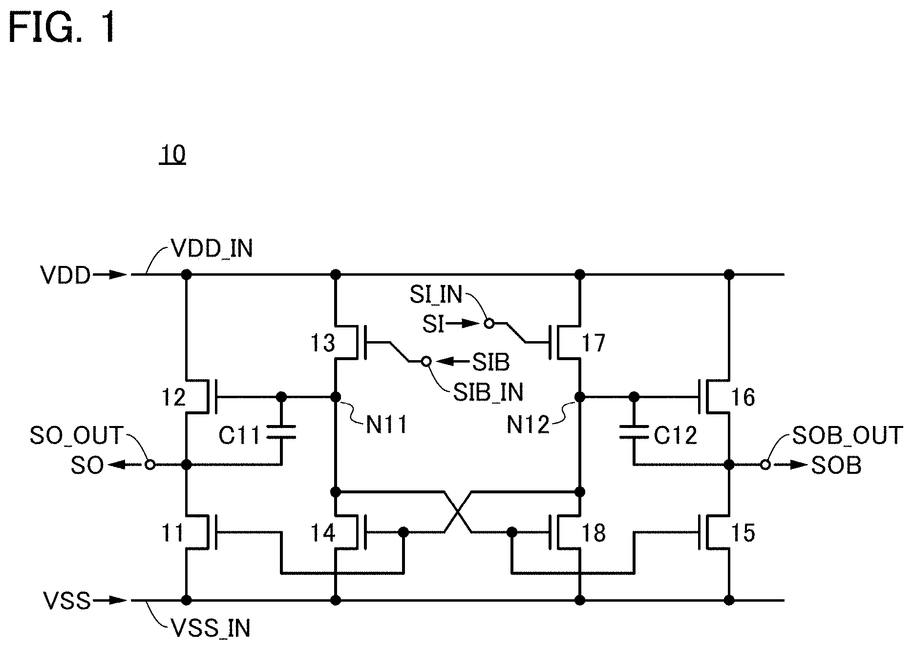 Patent US11777502 Figure 1 – Logic circuit and semiconductor device formed using unipolar transistor
