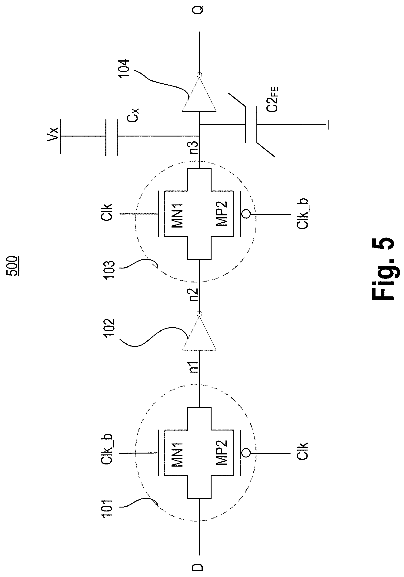 Patent US11777504 Figure 9 – Non-linear polar material based latch