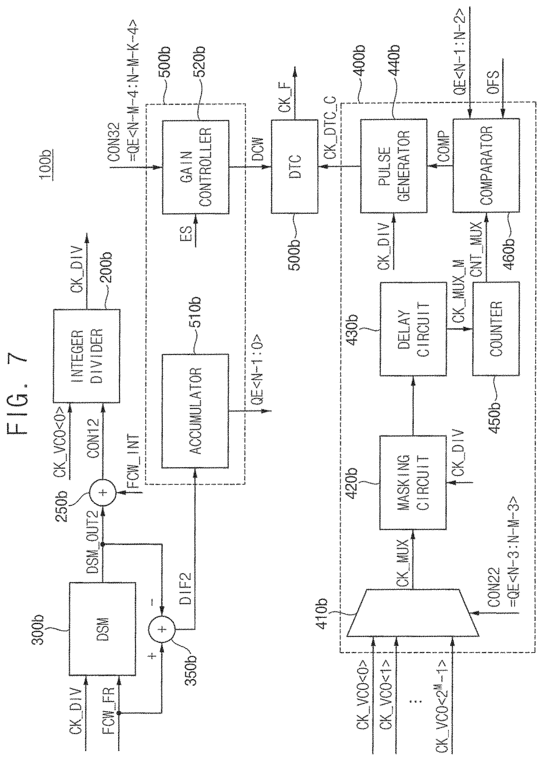 Patent US11777510 Figure 7 – Fractional divider with phase shifter and fractional phase locked loop including the same