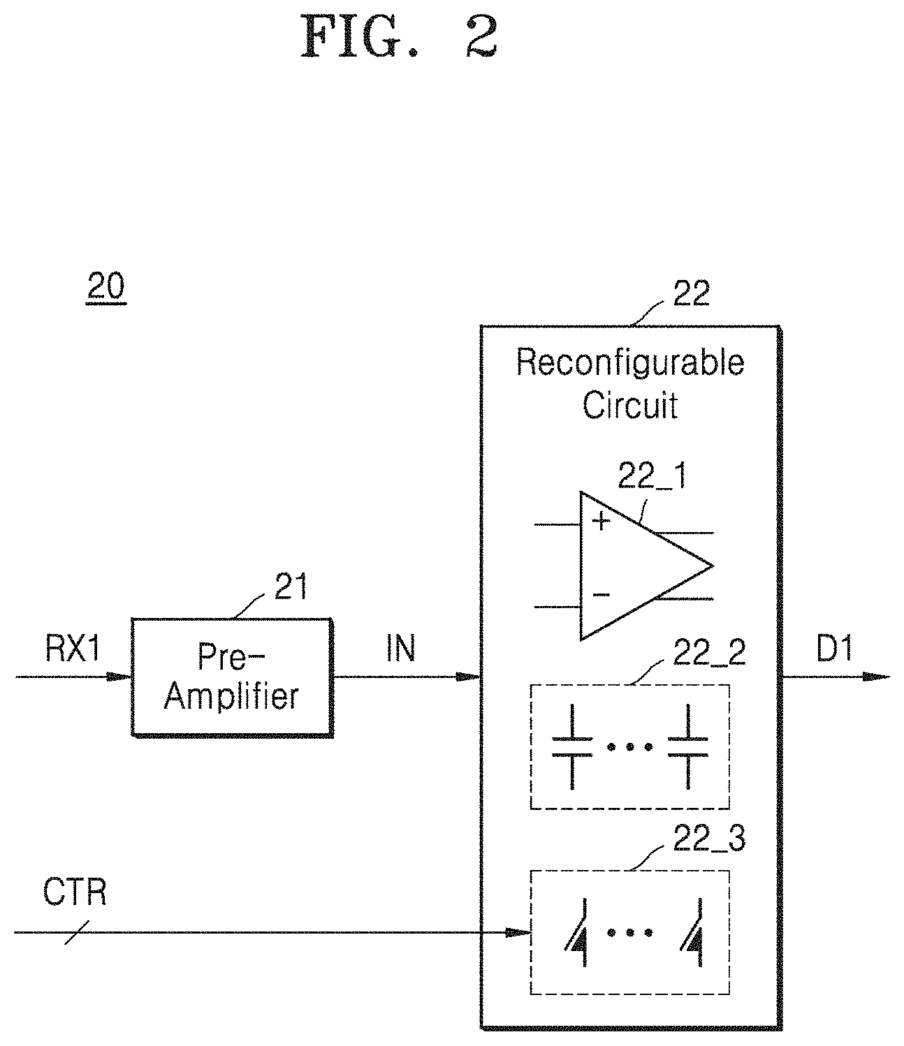 Patent US11777514 Figure 3 – Front-end circuit performing analog-to-digital conversion and touch processing circuit including the same