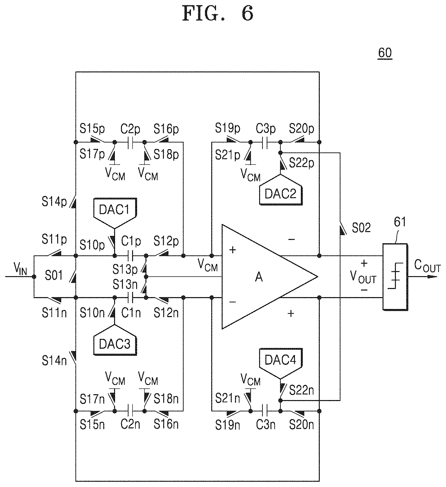 Patent US11777514 Figure 7 – Front-end circuit performing analog-to-digital conversion and touch processing circuit including the same
