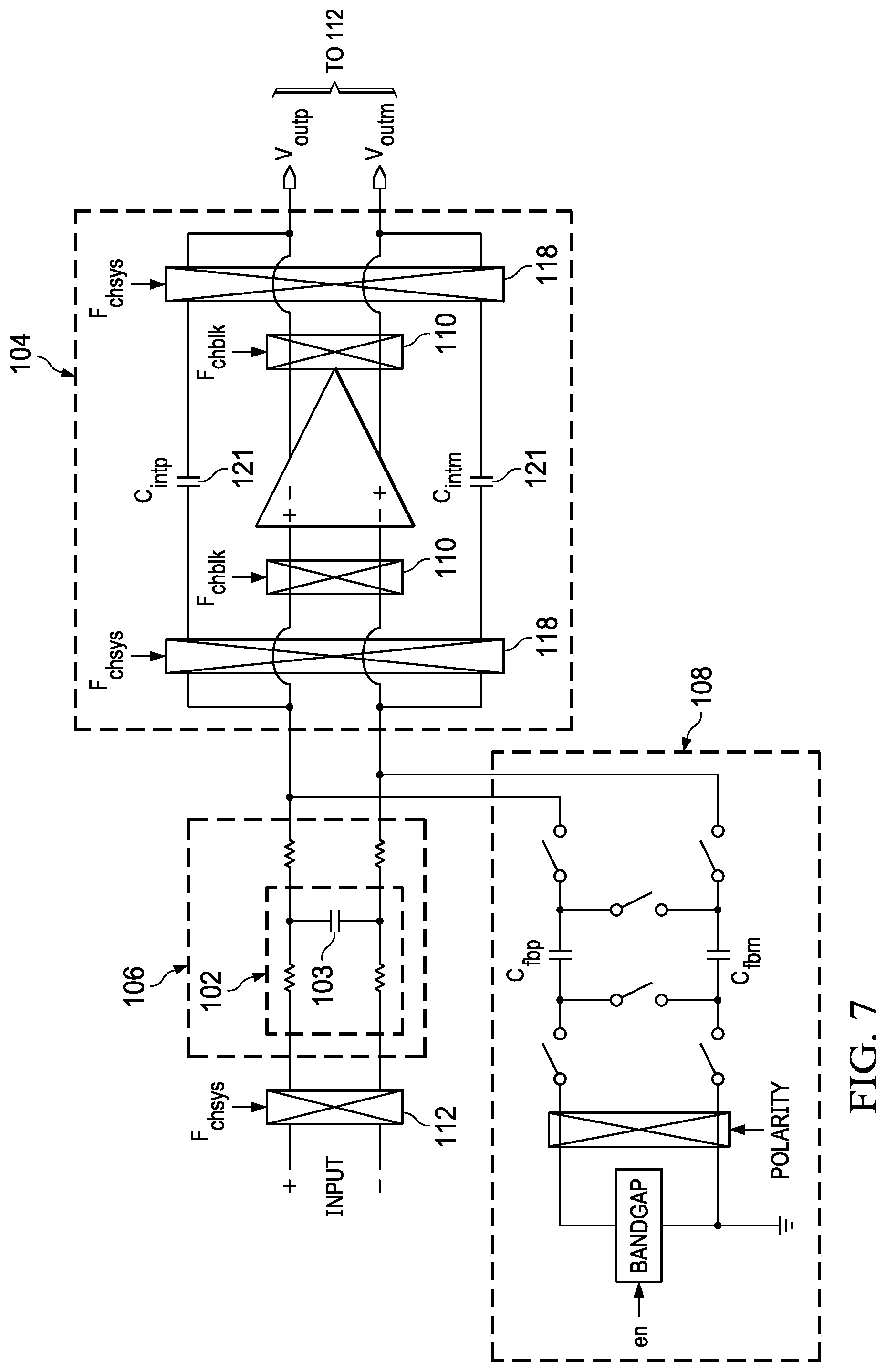Patent US11777516 Figure 7 – Sigma-delta modulator with residue converter for low-offset measurement system