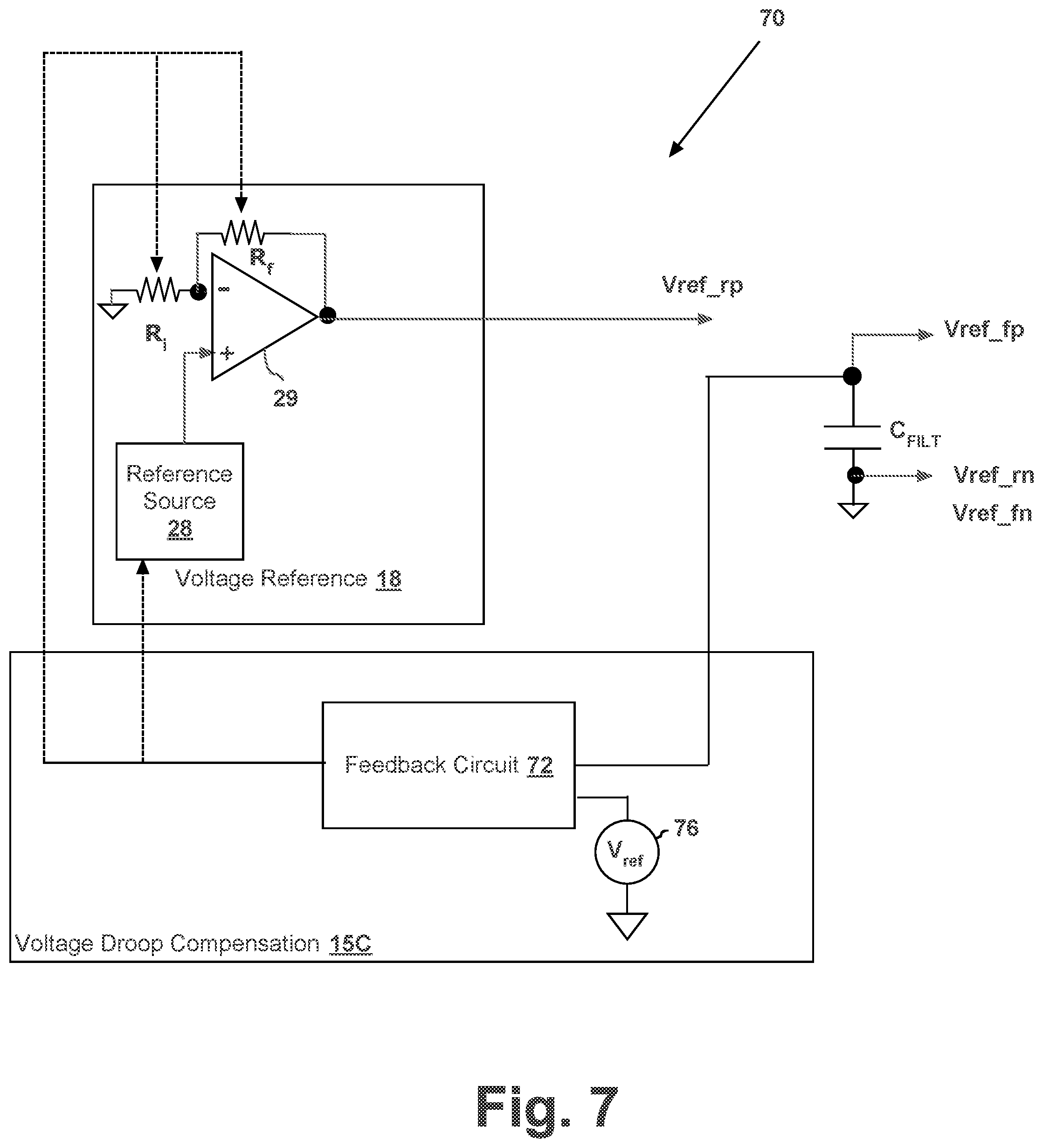 Patent US11777517 Figure 7 – Gain error reduction in switched-capacitor delta-sigma data converters sharing a voltage reference with a disabled data converter