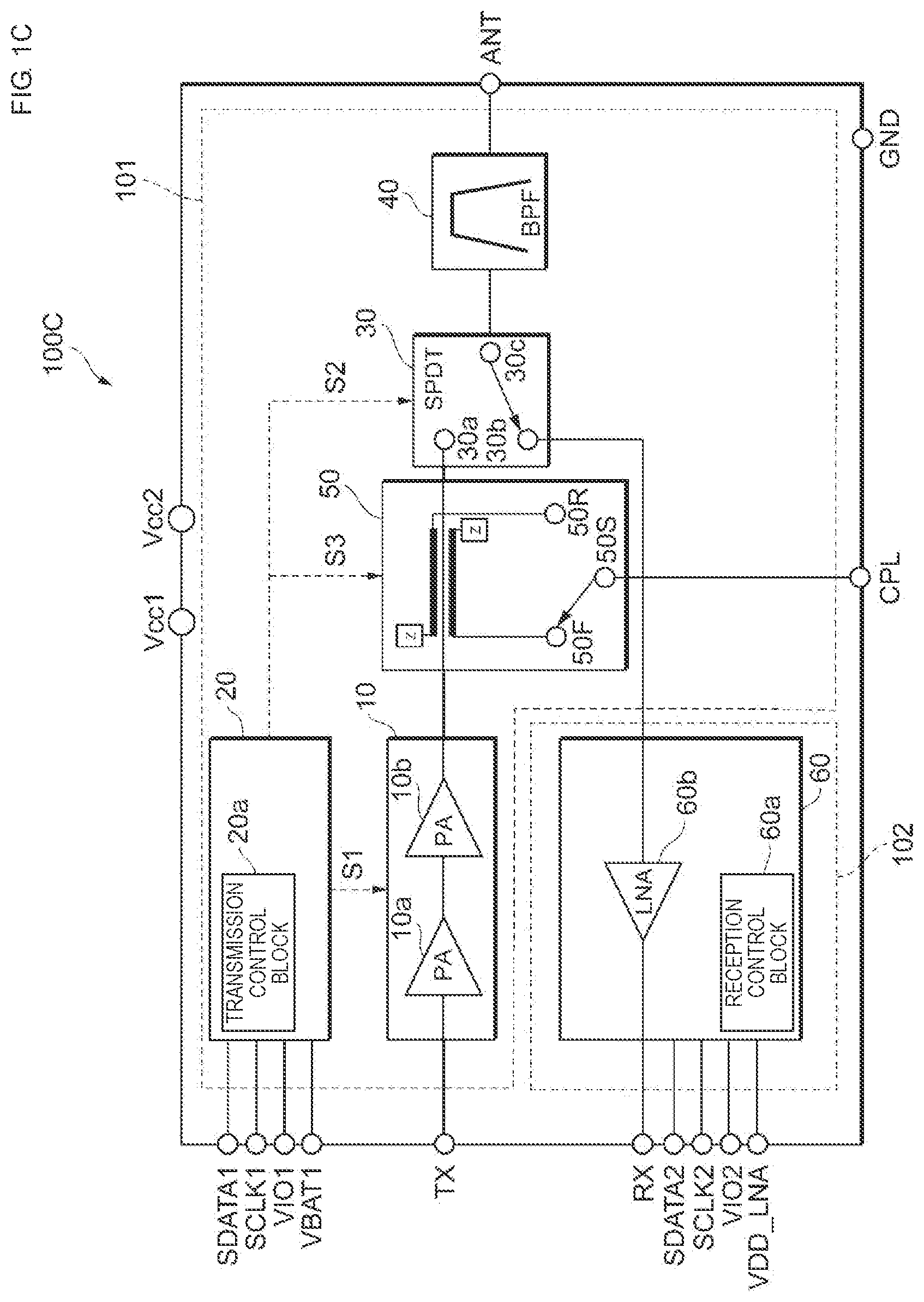 Patent US11777553 Figure 3 – High-frequency module