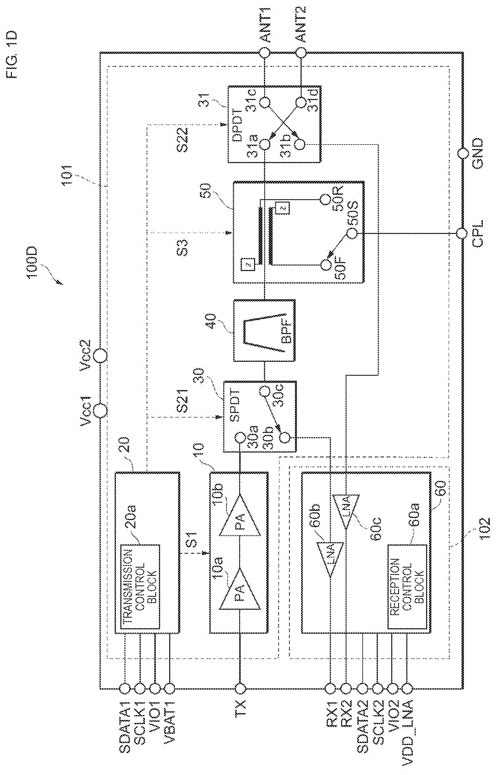 Patent US11777553 Figure 4 – High-frequency module