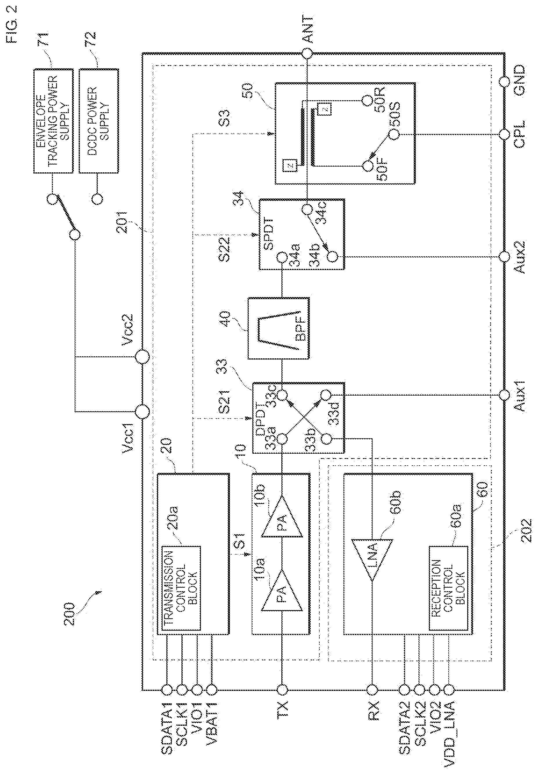 Patent US11777553 Figure 7 – High-frequency module