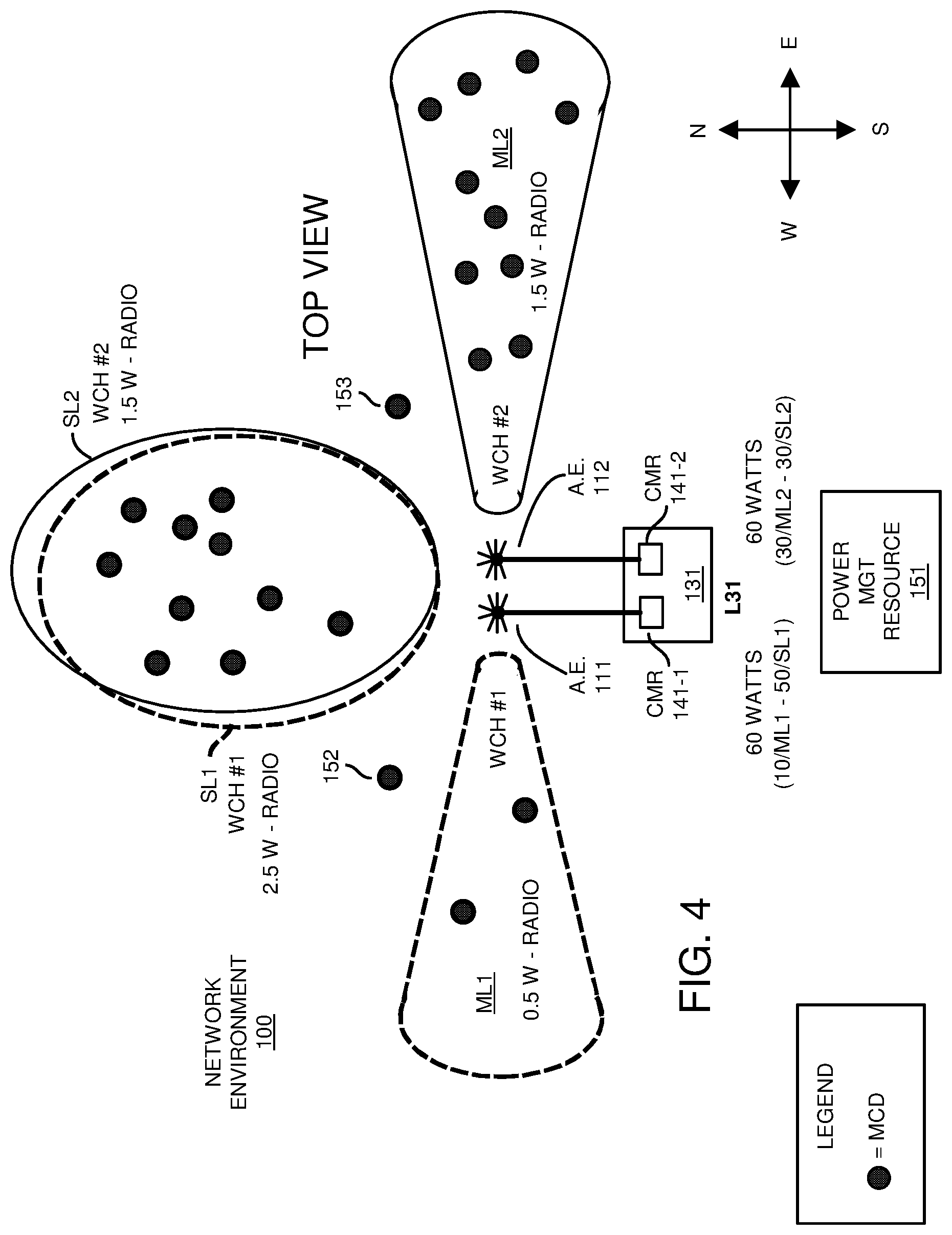 Patent US11777561 Figure 4 – Power budget control via beamforming in a wireless network