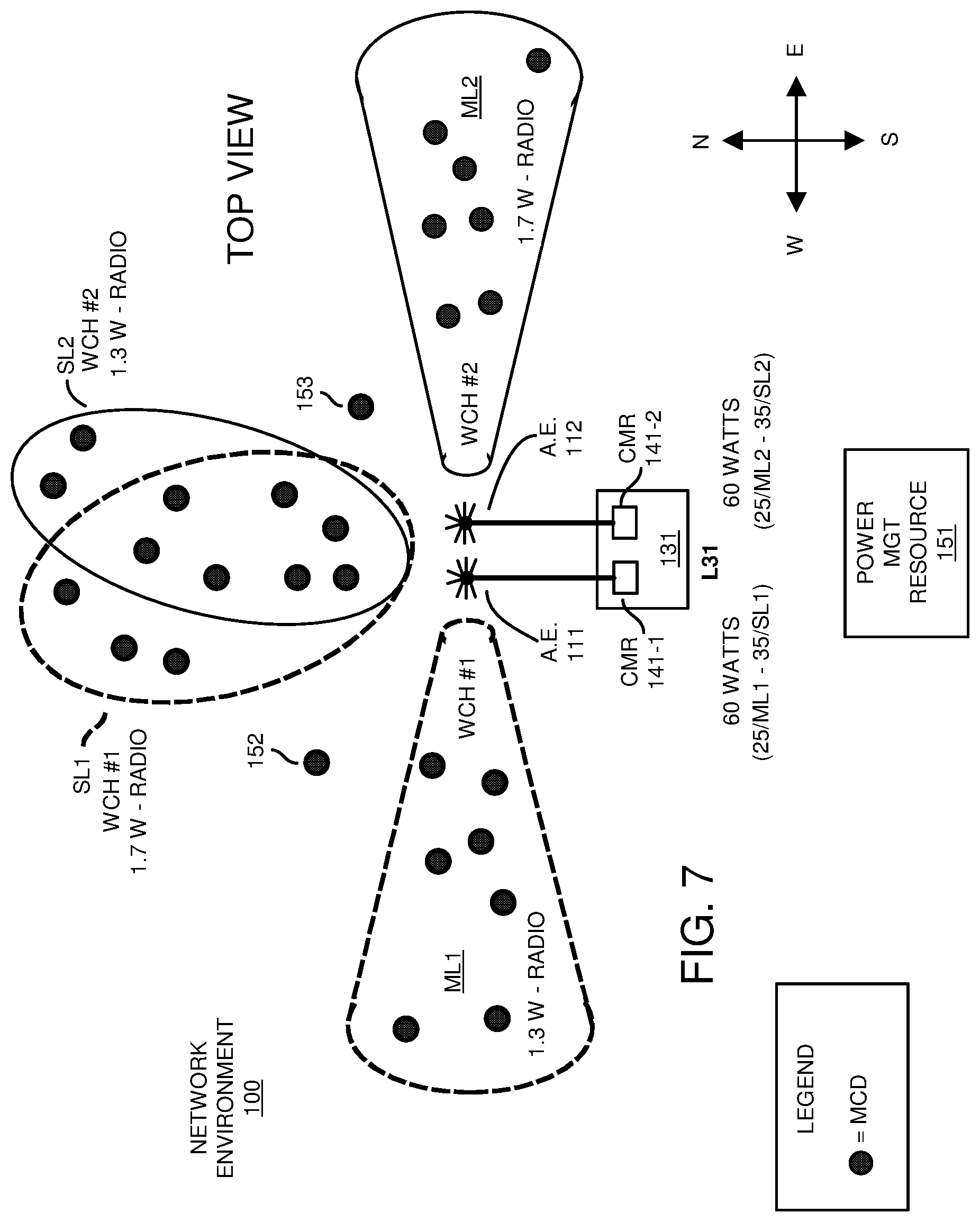 Patent US11777561 Figure 7 – Power budget control via beamforming in a wireless network