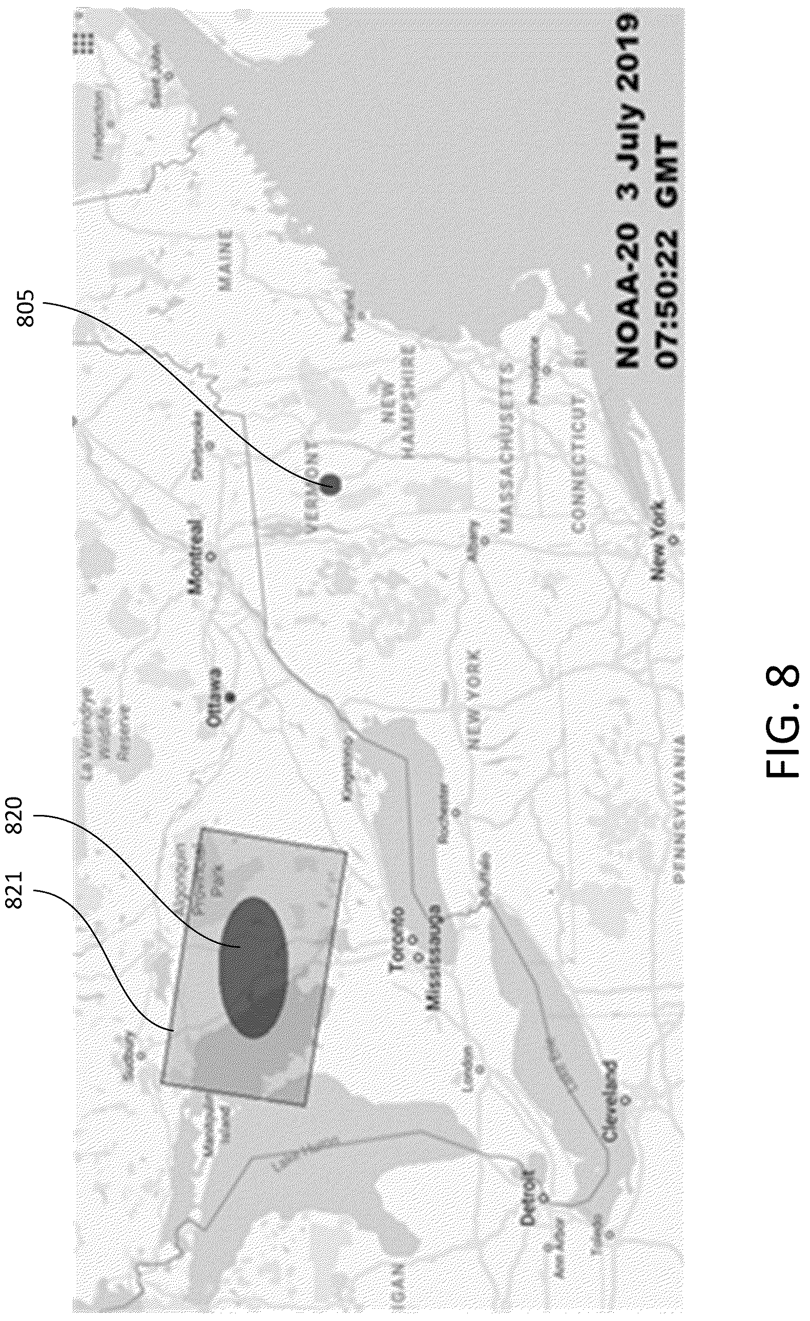 Patent US11777593 Figure 8 – Dynamic geographical spectrum sharing