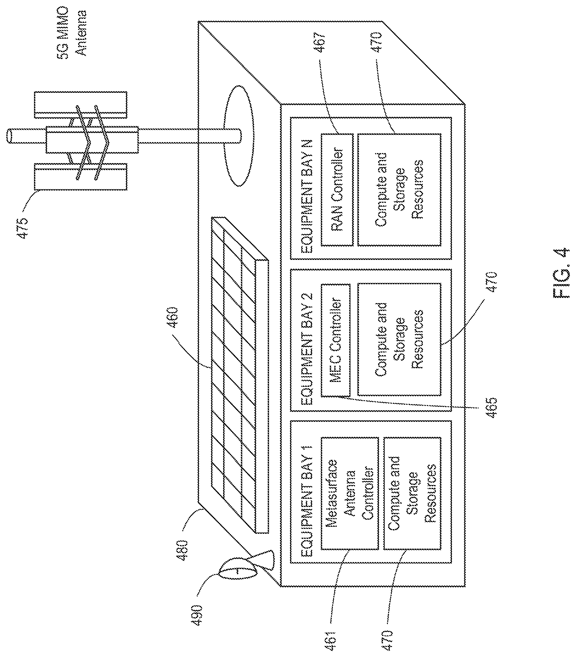 Patent US11777595 Figure 5 – Non-geostationary satellite communications network architectures with mesh network edge data centers