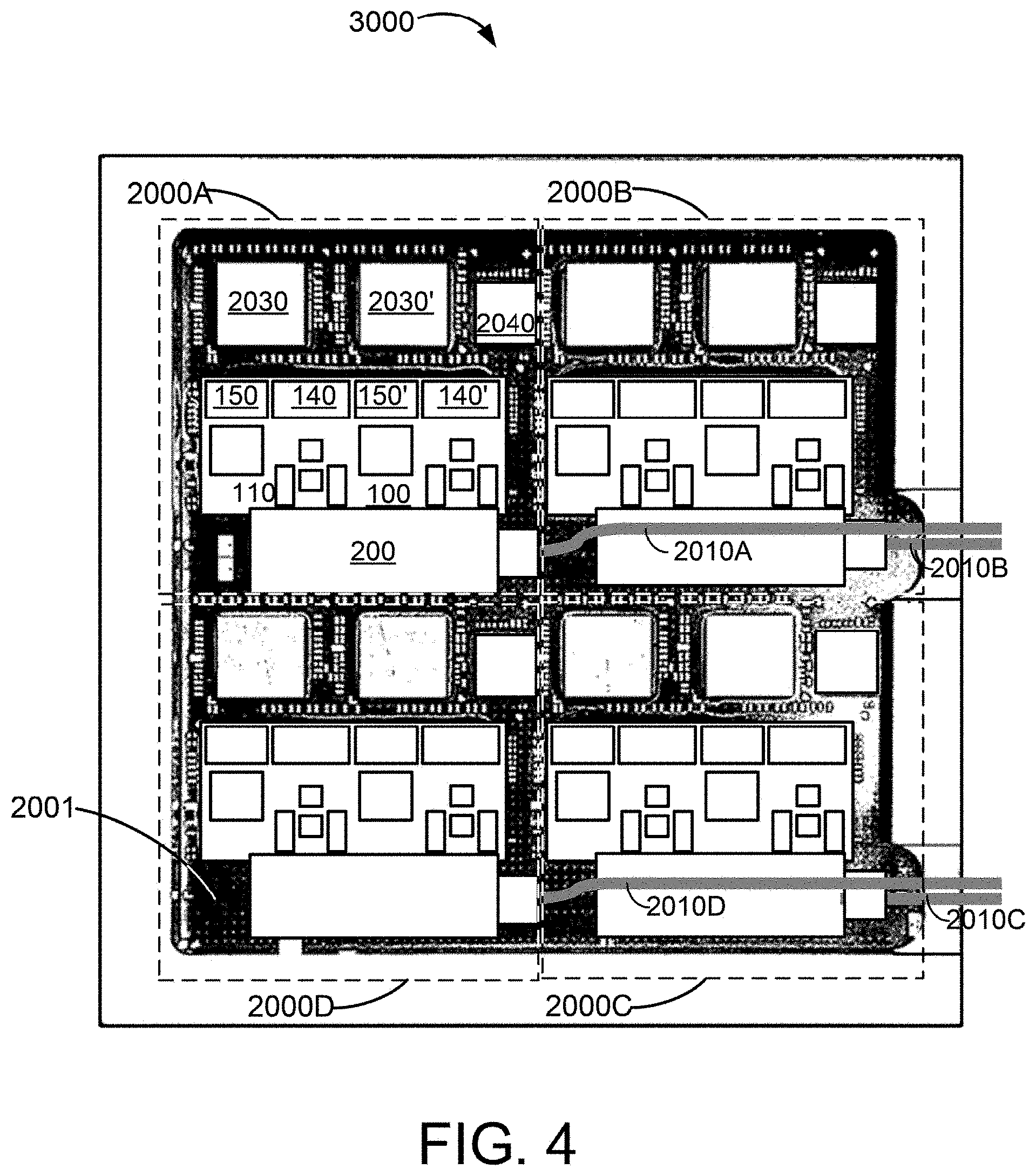 Patent US11777631 Figure 4 – In-packaged multi-channel light engine on single substrate