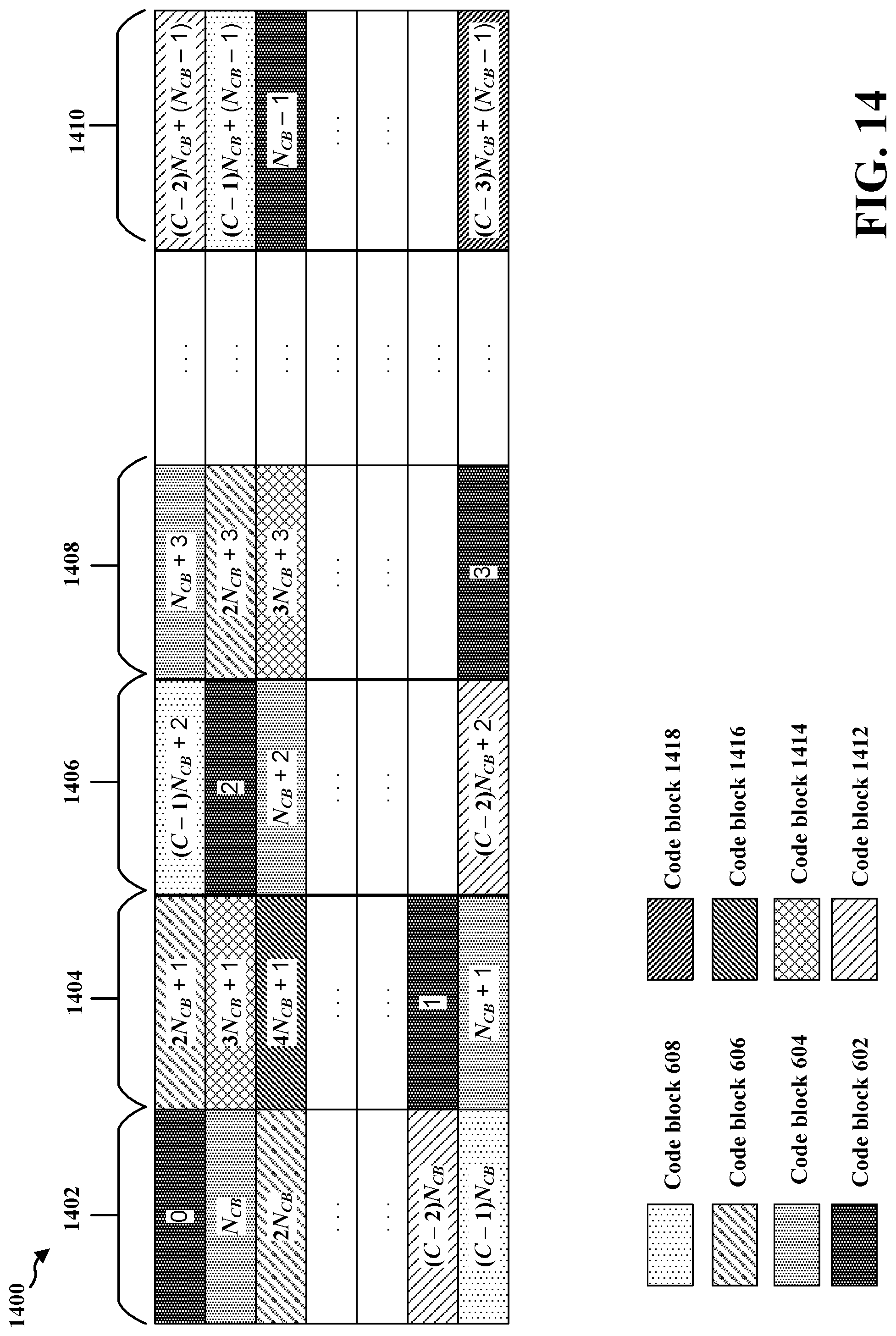 Patent US11777650 Figure 14 – Tone-level interleaving and de-interleaving for broadcast or multicast communications