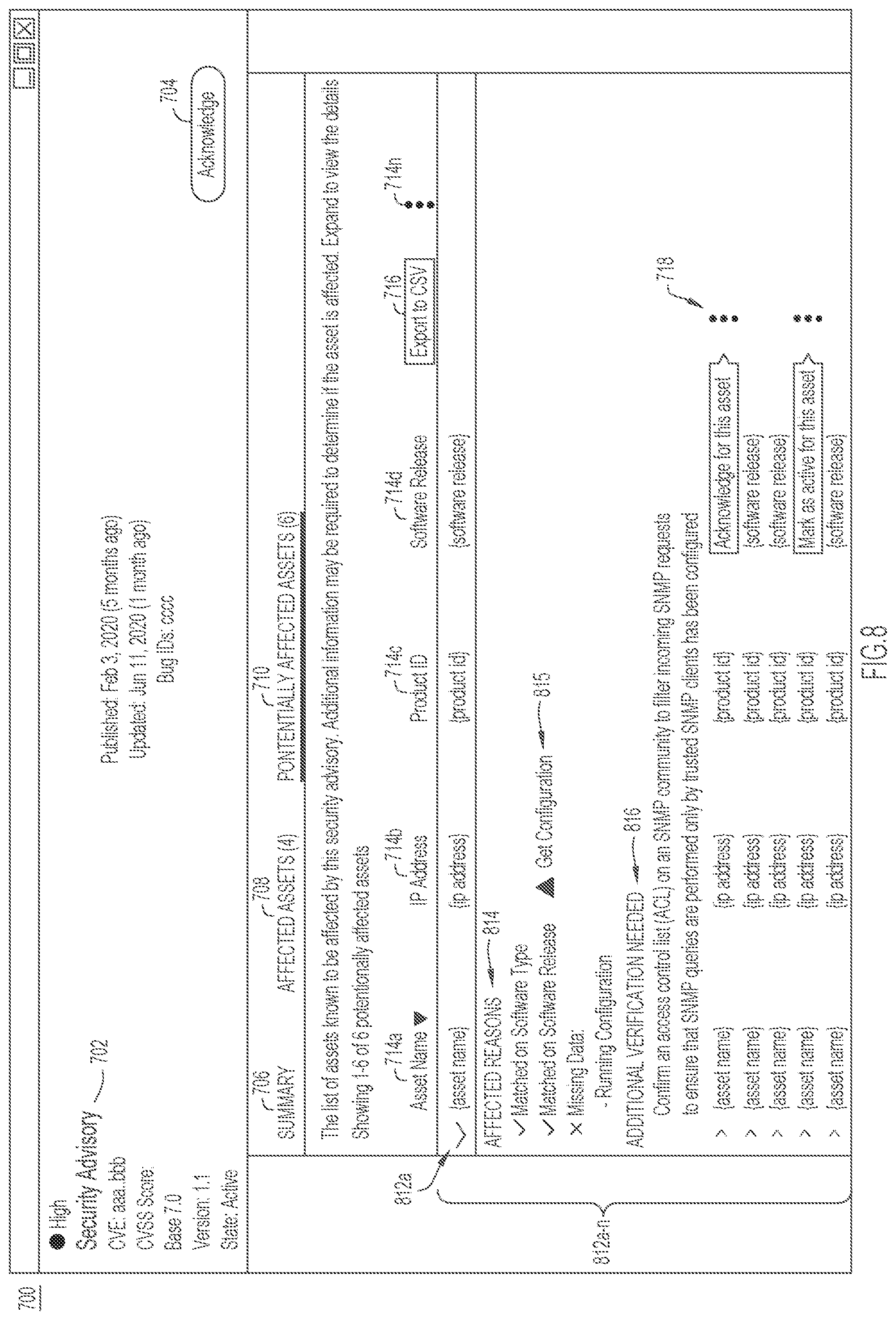 Patent US11777799 Figure 8 – Cloud portal system for managing networking and computing equipment by generating contextual guides specific to affected resource(s)