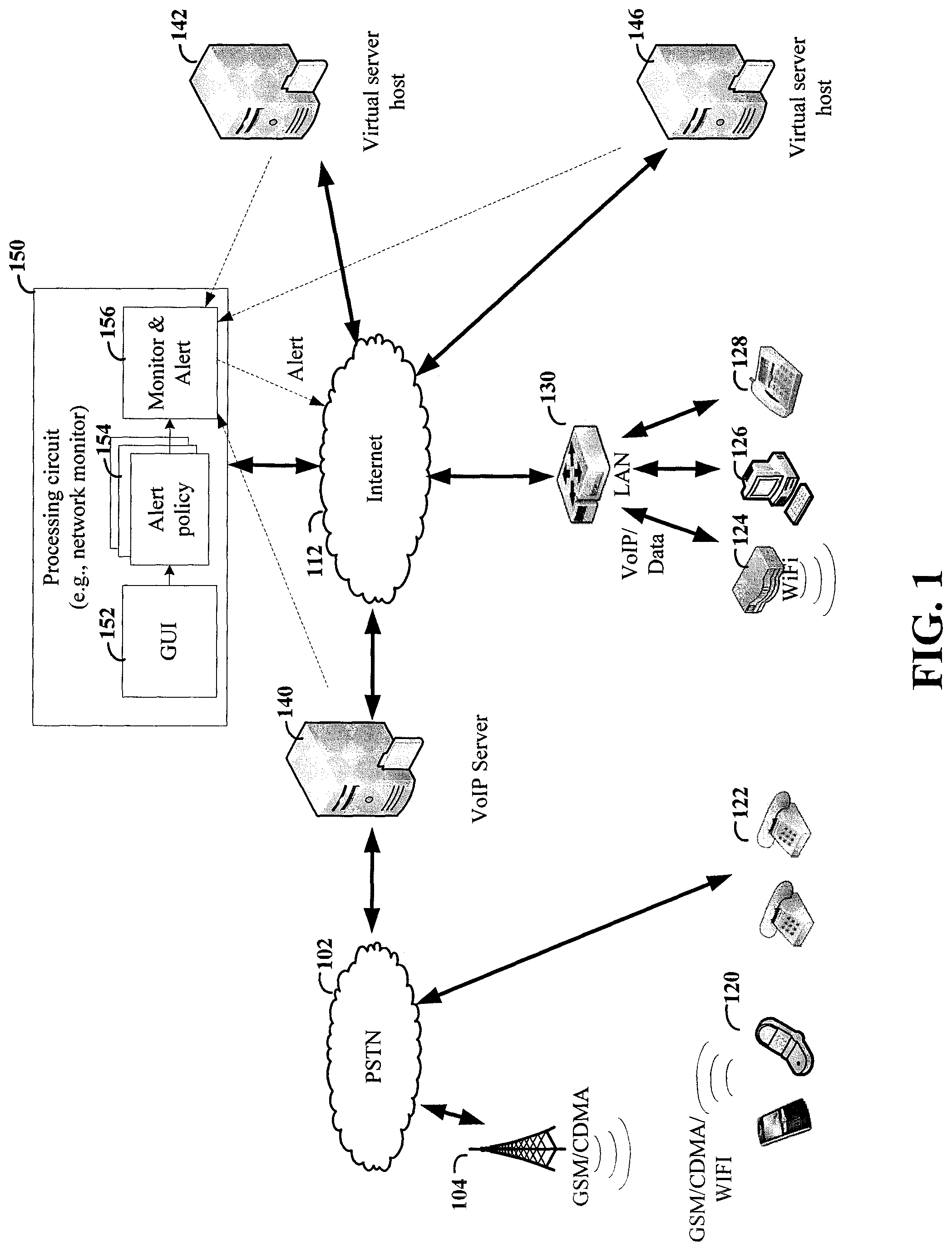Patent US11777814 — User-configurable alerts for computing servers — Figure 1