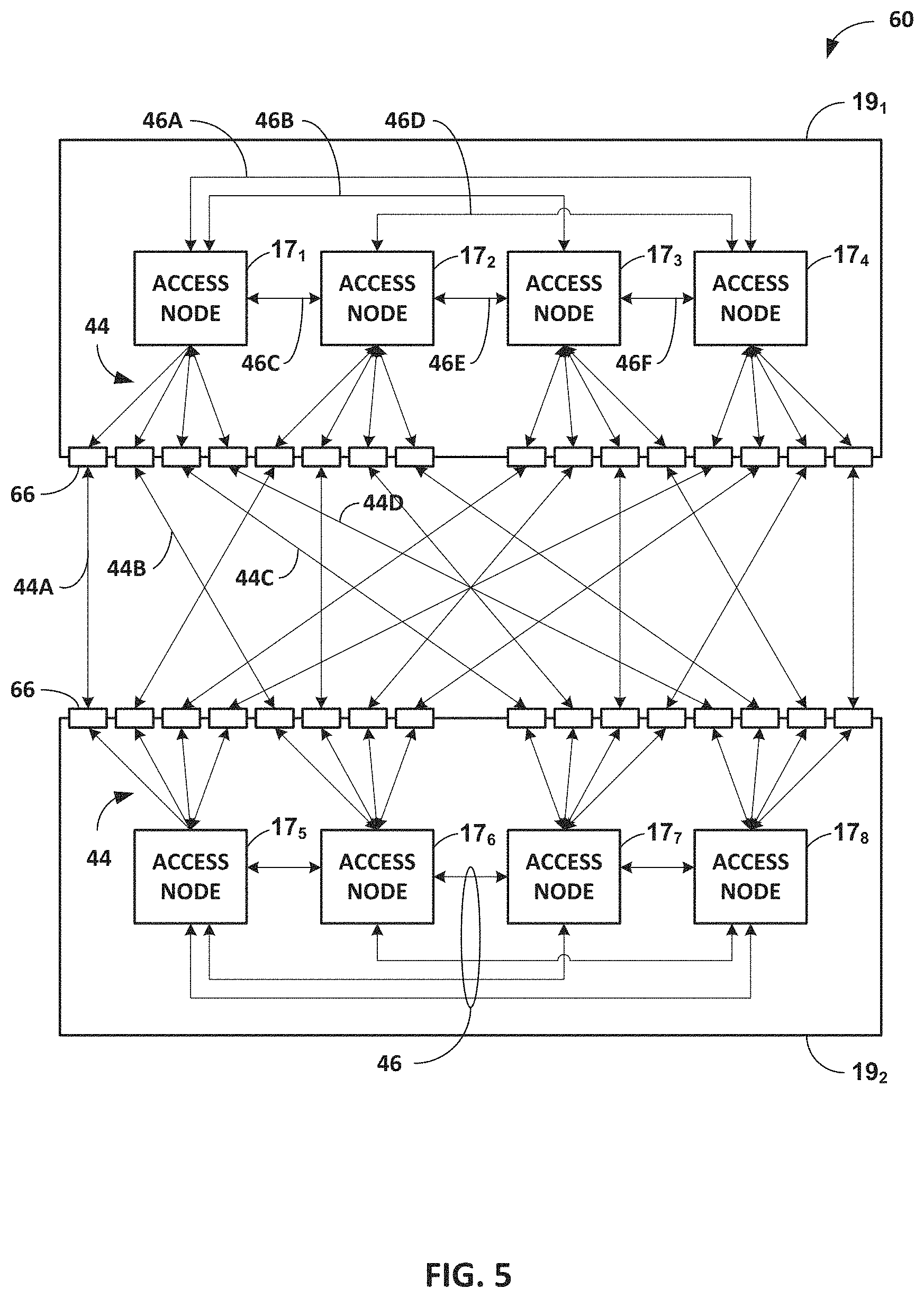 Patent US11777839 Figure 5 – Data center network with packet spraying