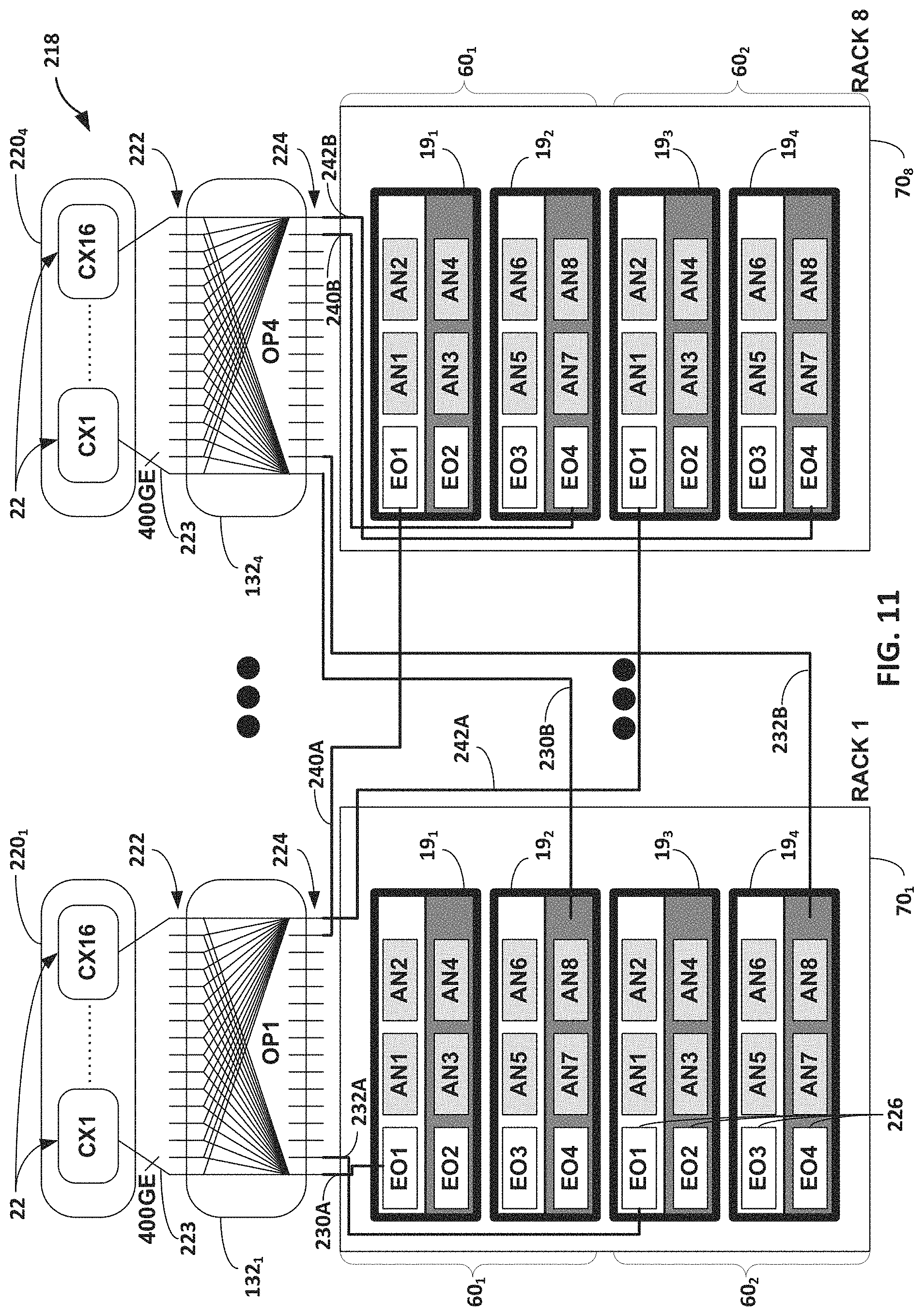 Patent US11777839 Figure 11 – Data center network with packet spraying