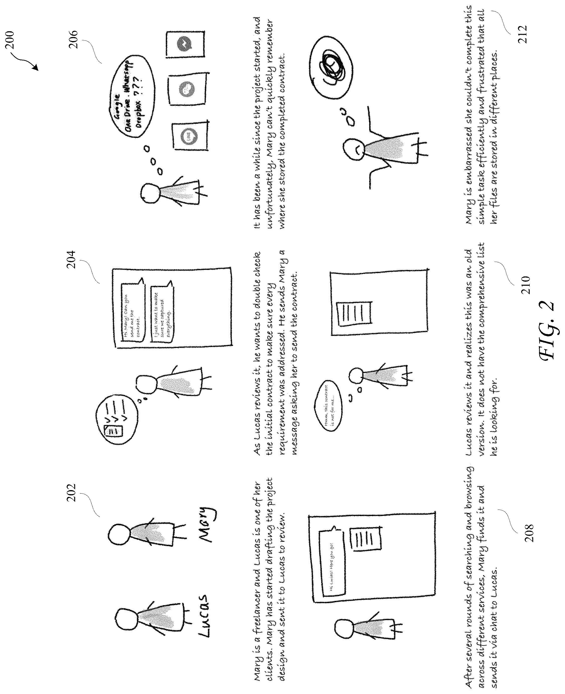 Patent US11777880 Figure 2 – Messaging client application integrated with a content management system