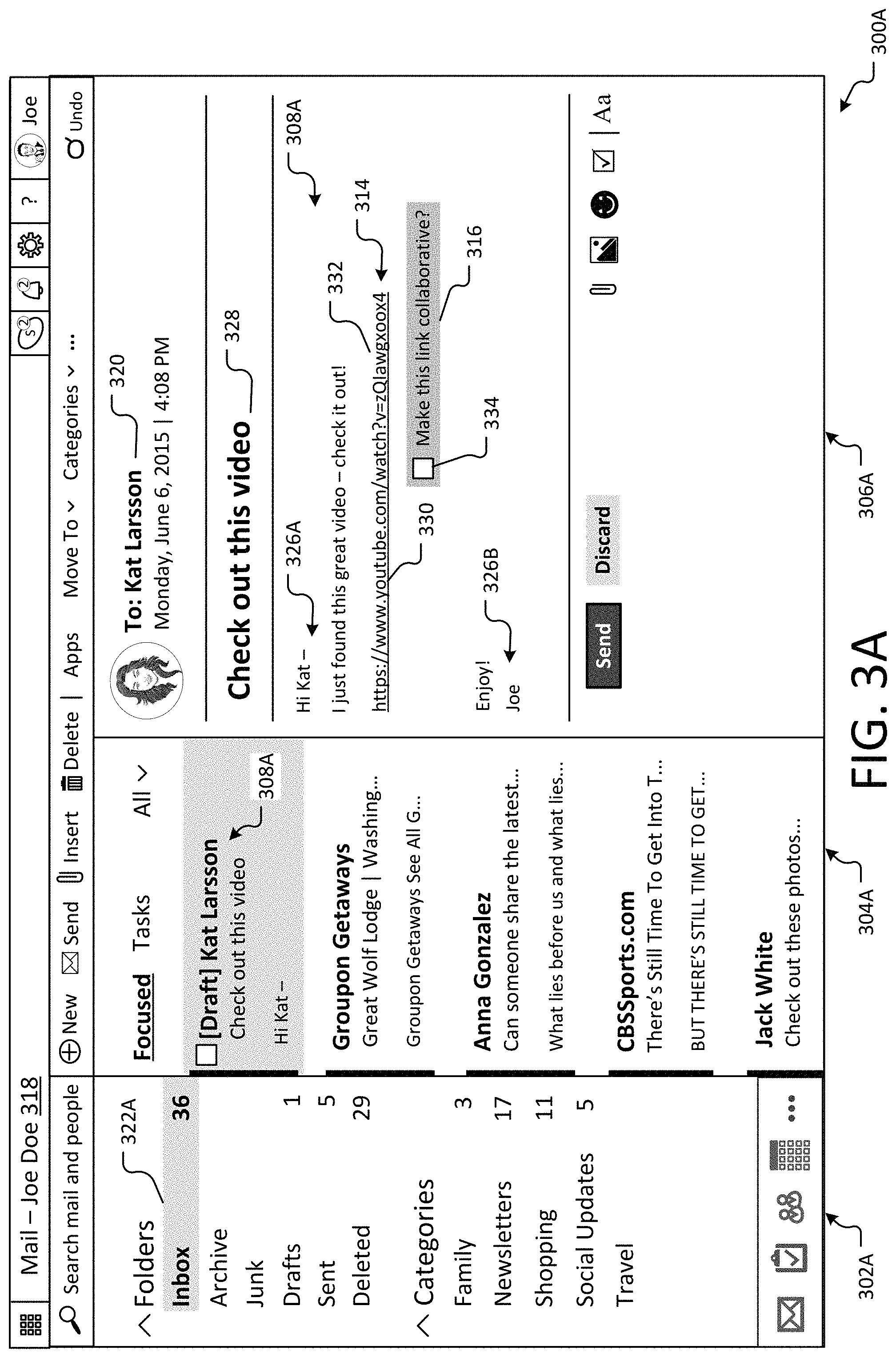 Patent US11777884 Figure 3 – Converting links and static data into collaborative user experiences