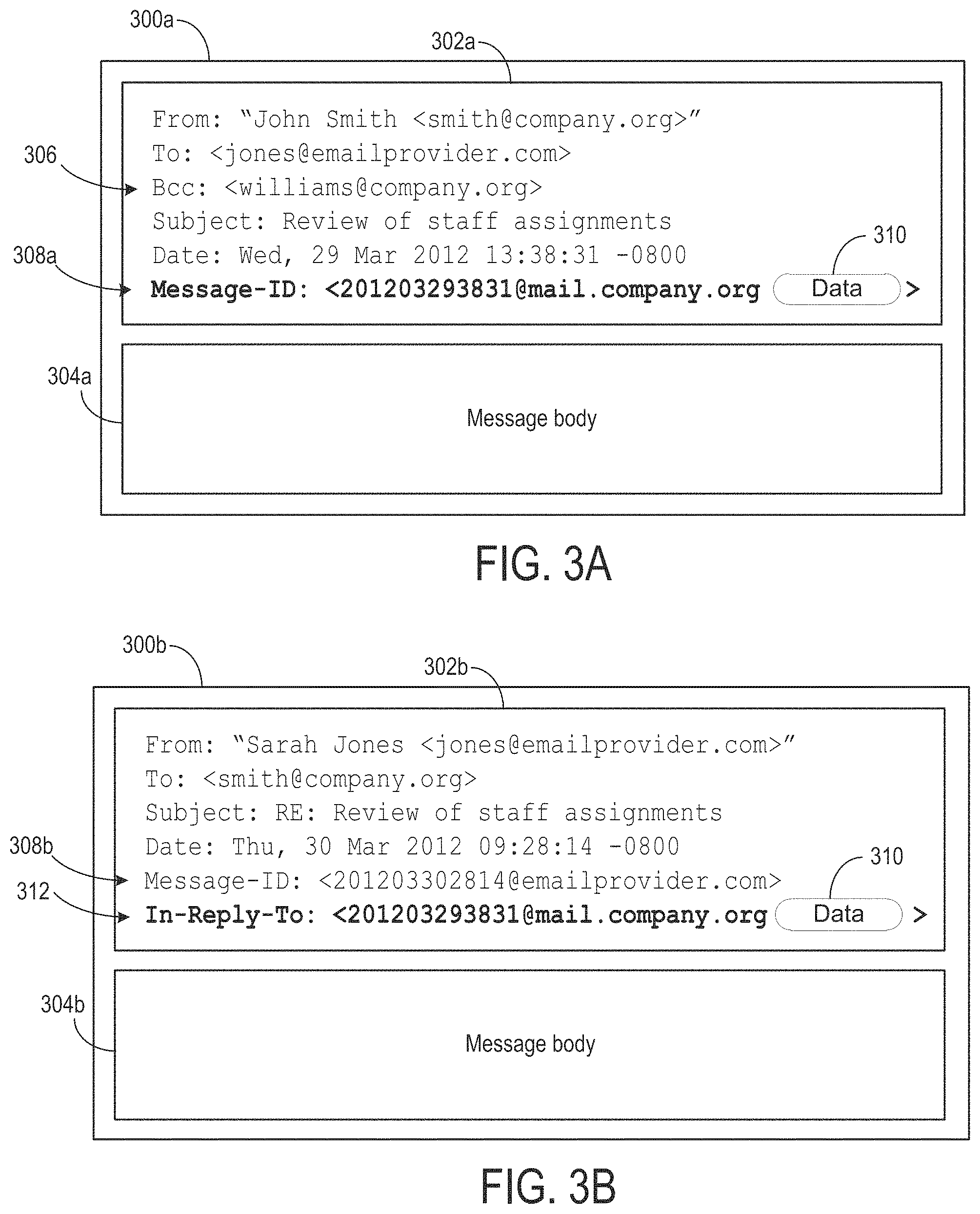 Patent US11777885 Figure 3 – Encoding data in email headers