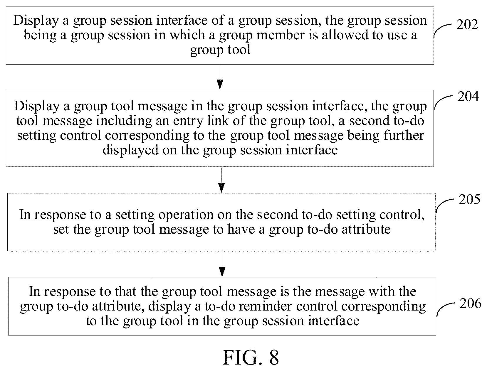 Patent US11777887 Figure 8 – Reminder method and apparatus in group session, device and medium