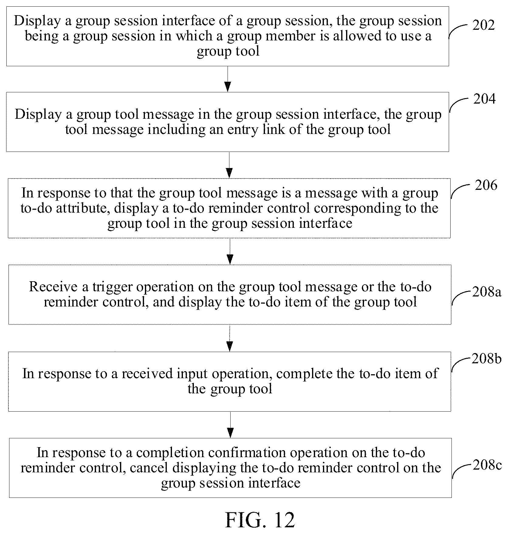 Patent US11777887 Figure 12 – Reminder method and apparatus in group session, device and medium