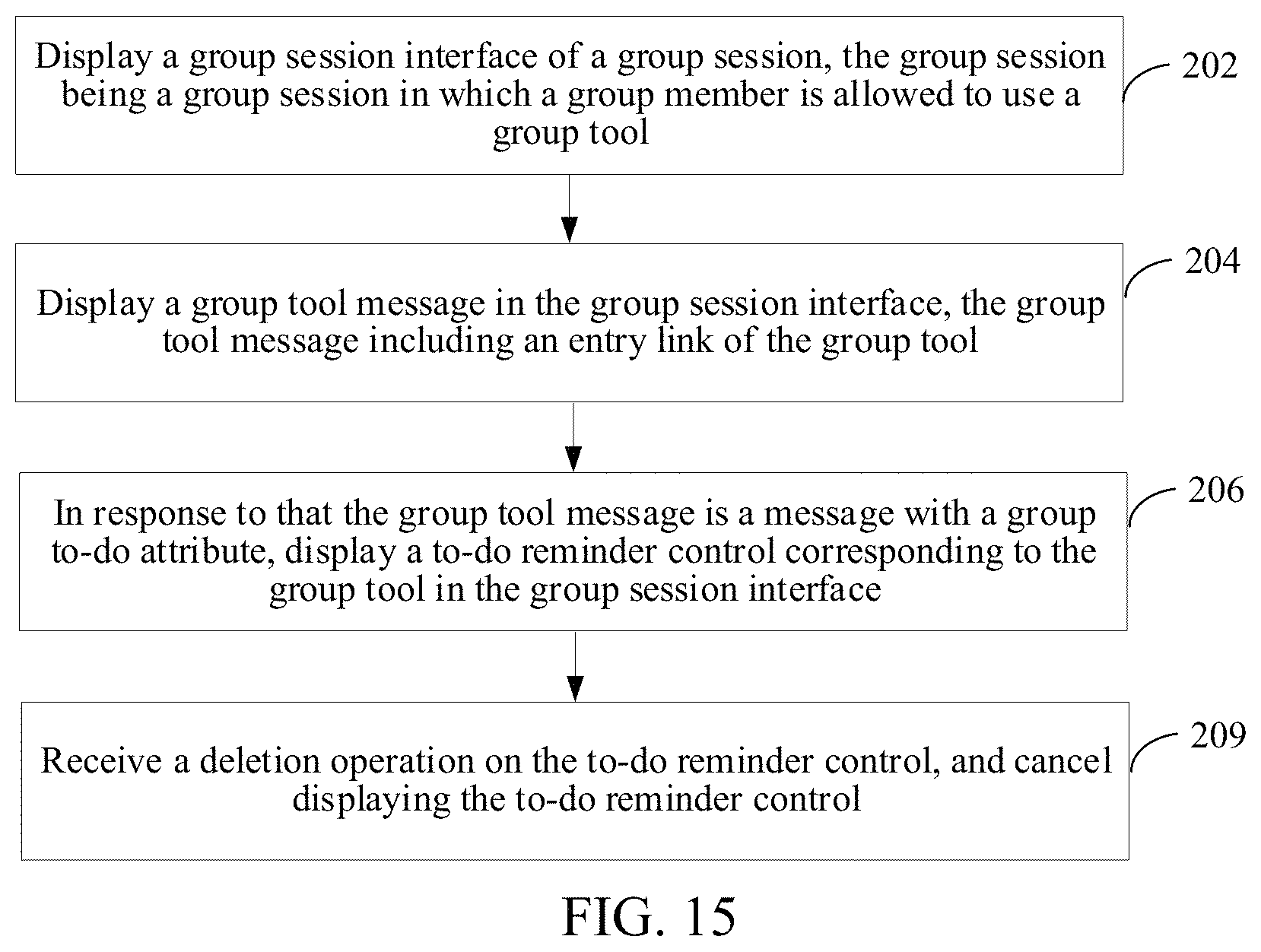 Patent US11777887 Figure 15 – Reminder method and apparatus in group session, device and medium