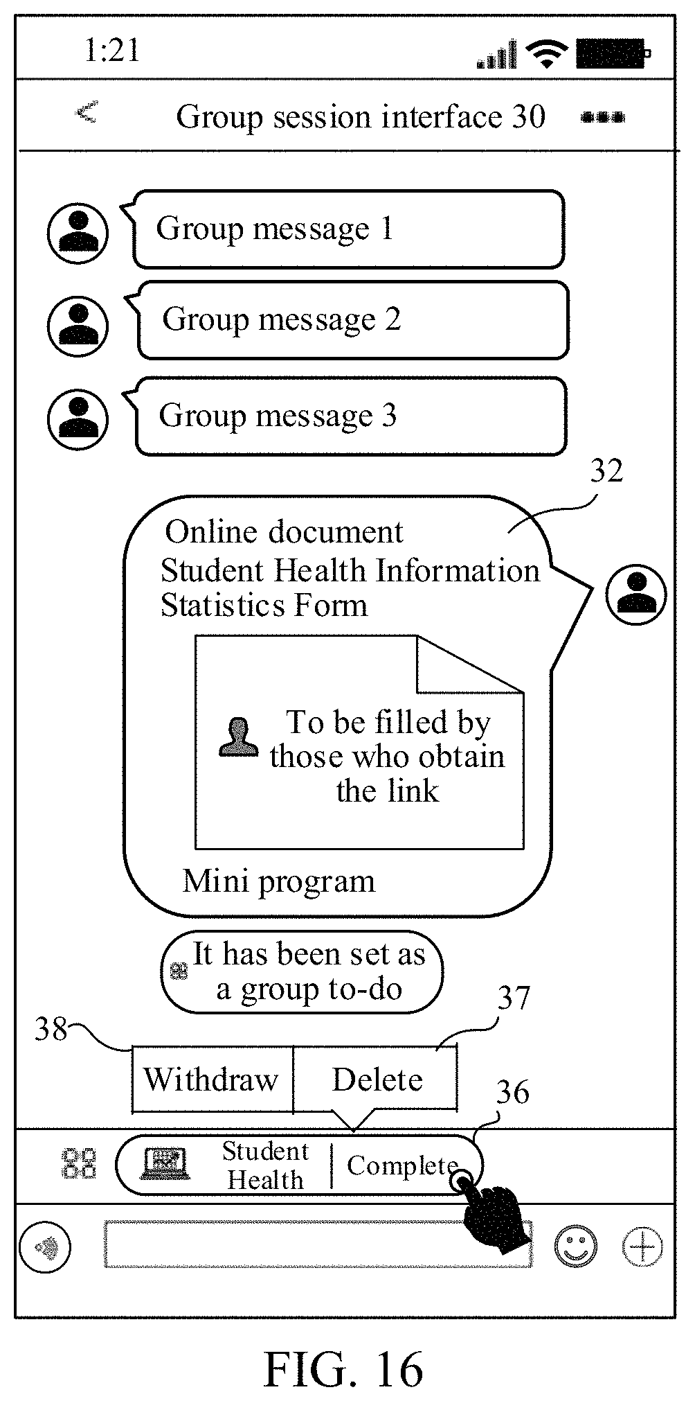 Patent US11777887 Figure 16 – Reminder method and apparatus in group session, device and medium