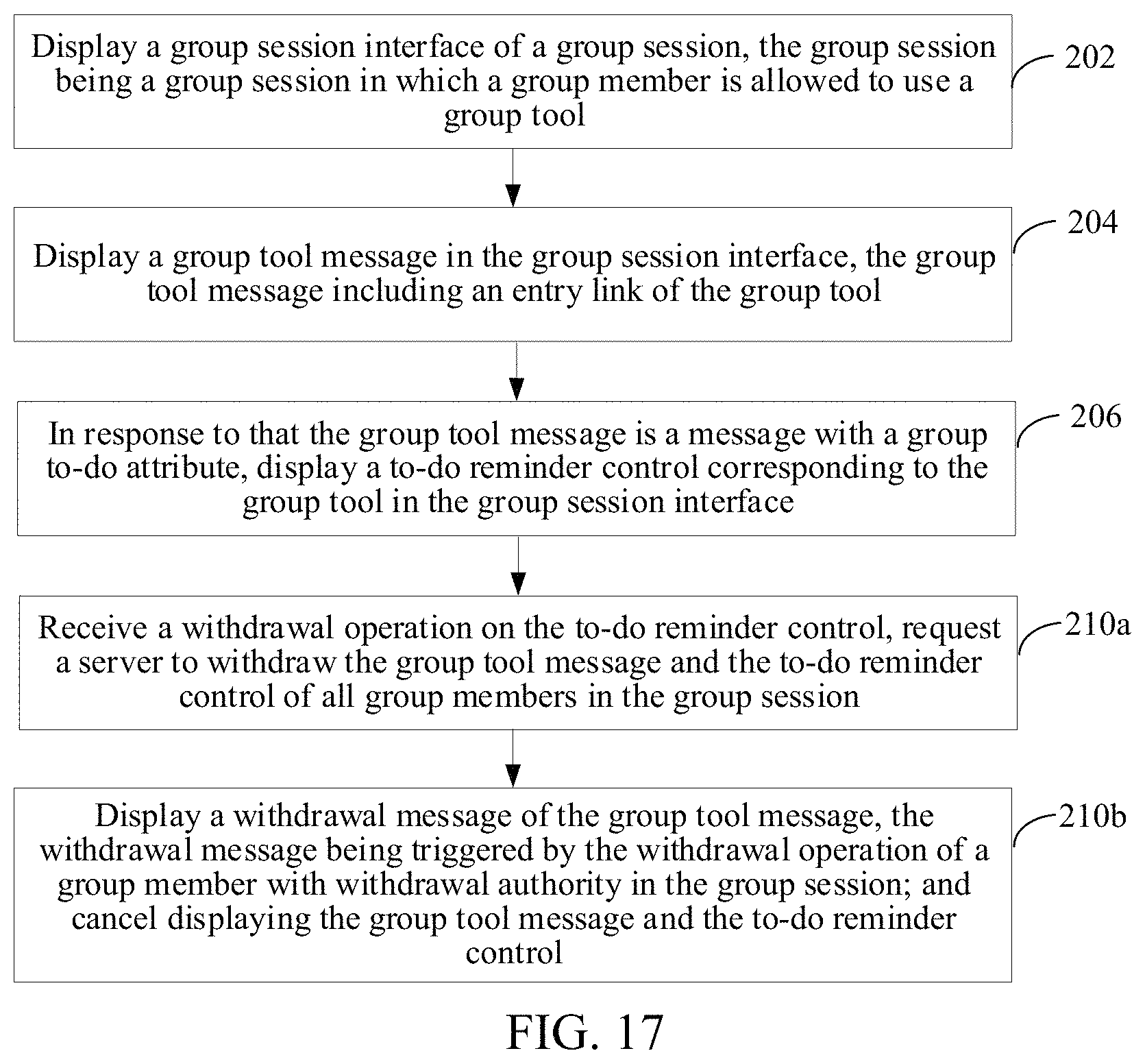Patent US11777887 Figure 17 – Reminder method and apparatus in group session, device and medium