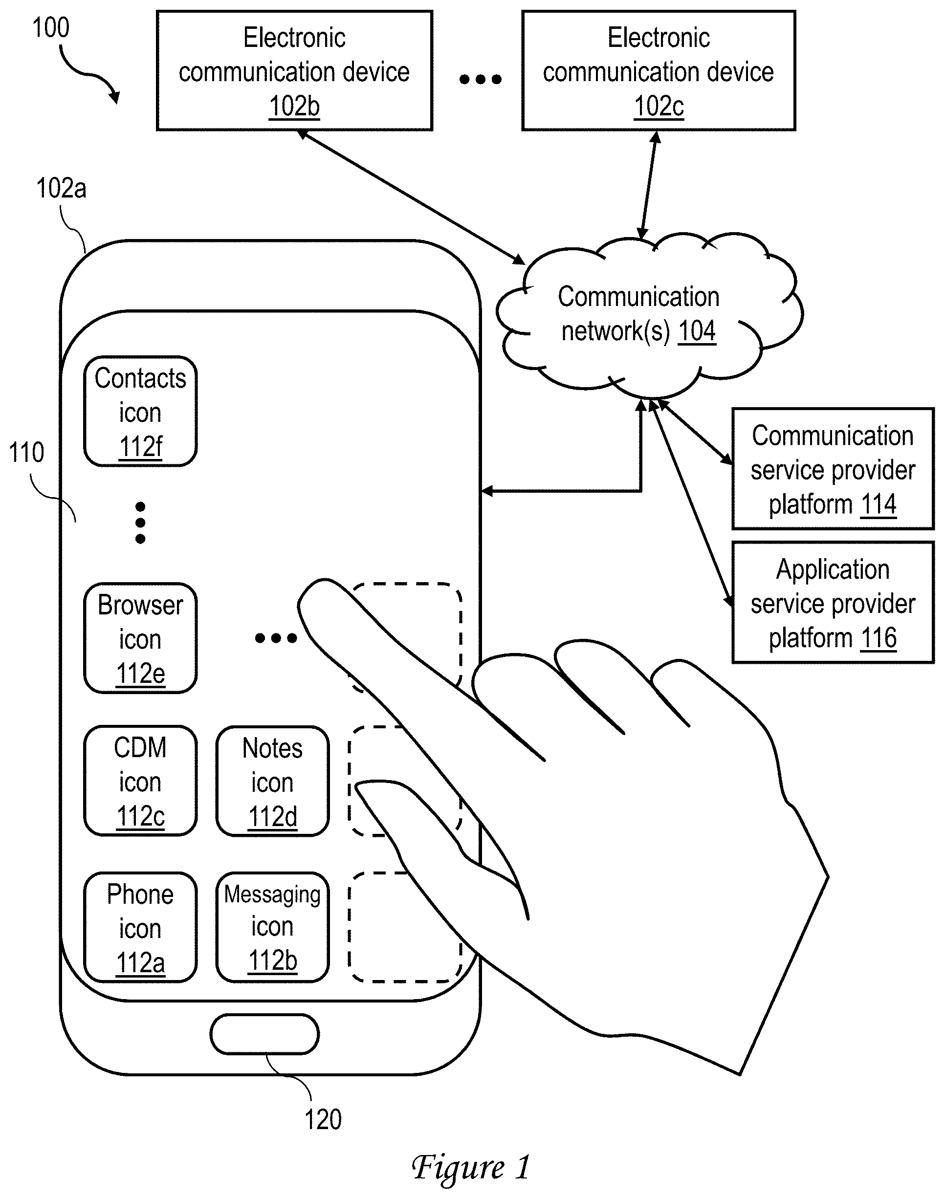 Patent US11777891 Figure 1 – Discoverable electronic messages