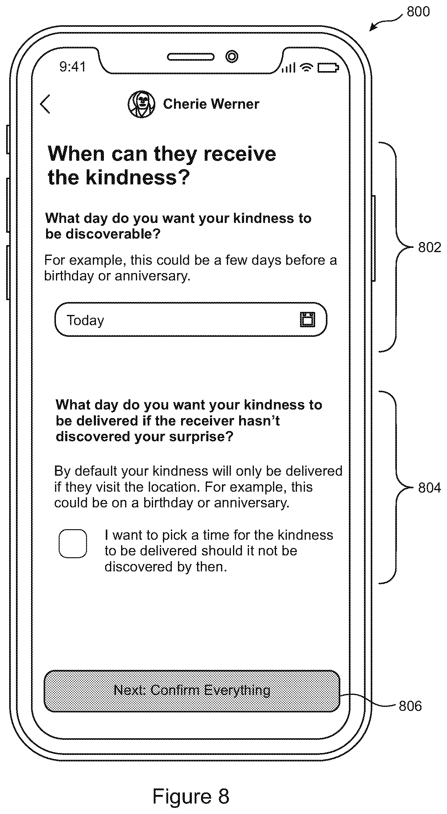 Patent US11777891 Figure 8 – Discoverable electronic messages