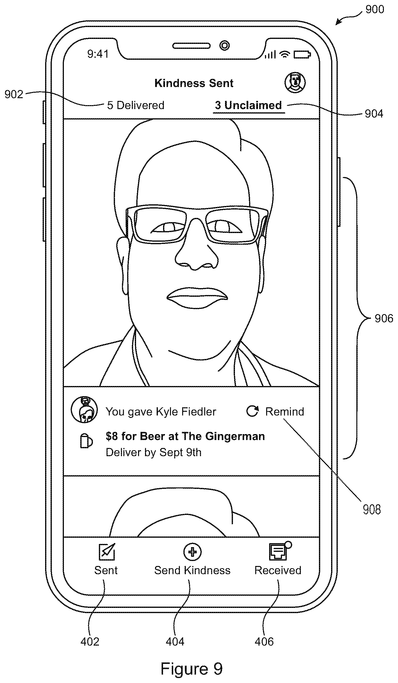 Patent US11777891 Figure 9 – Discoverable electronic messages