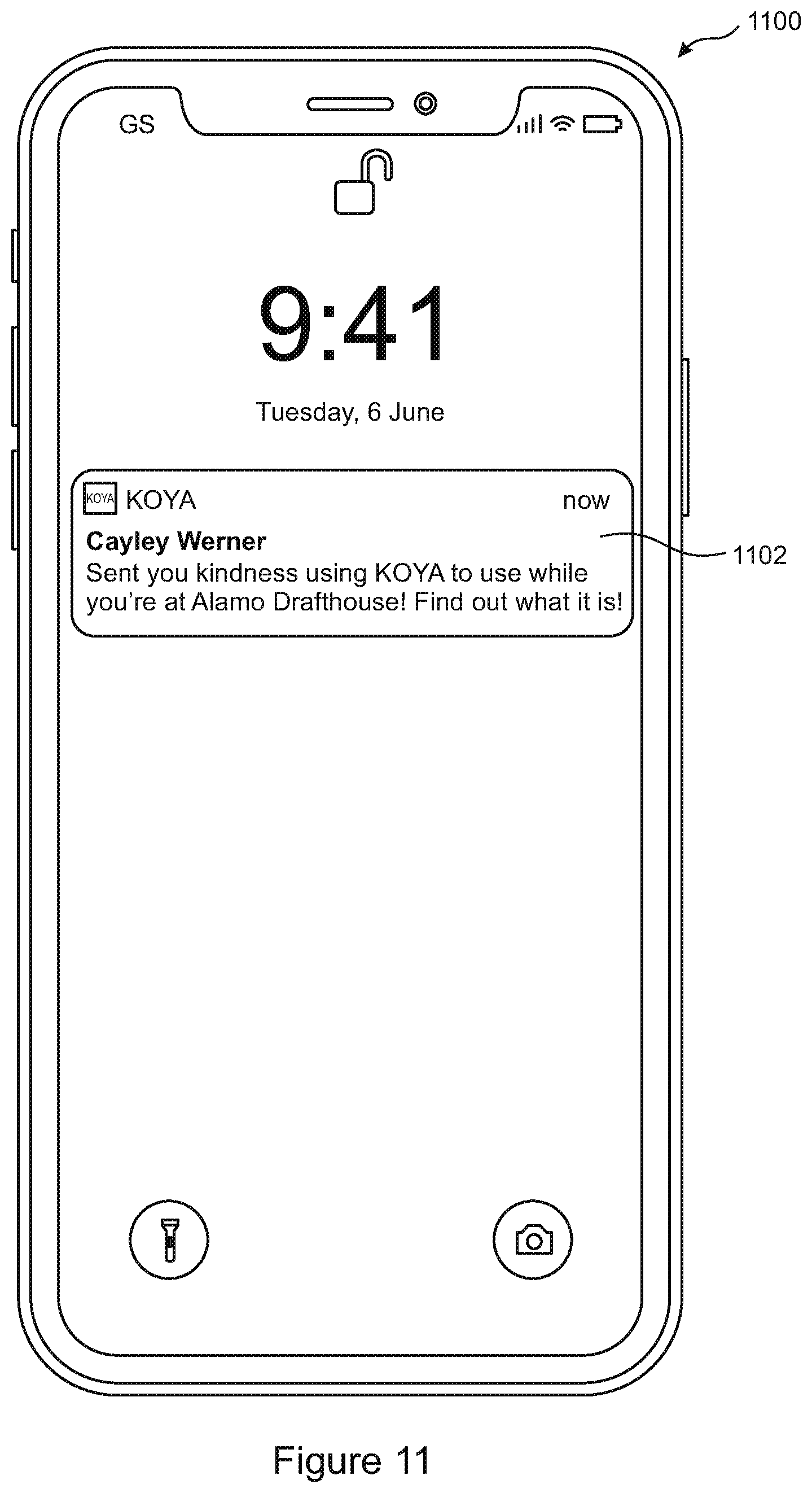 Patent US11777891 Figure 11 – Discoverable electronic messages