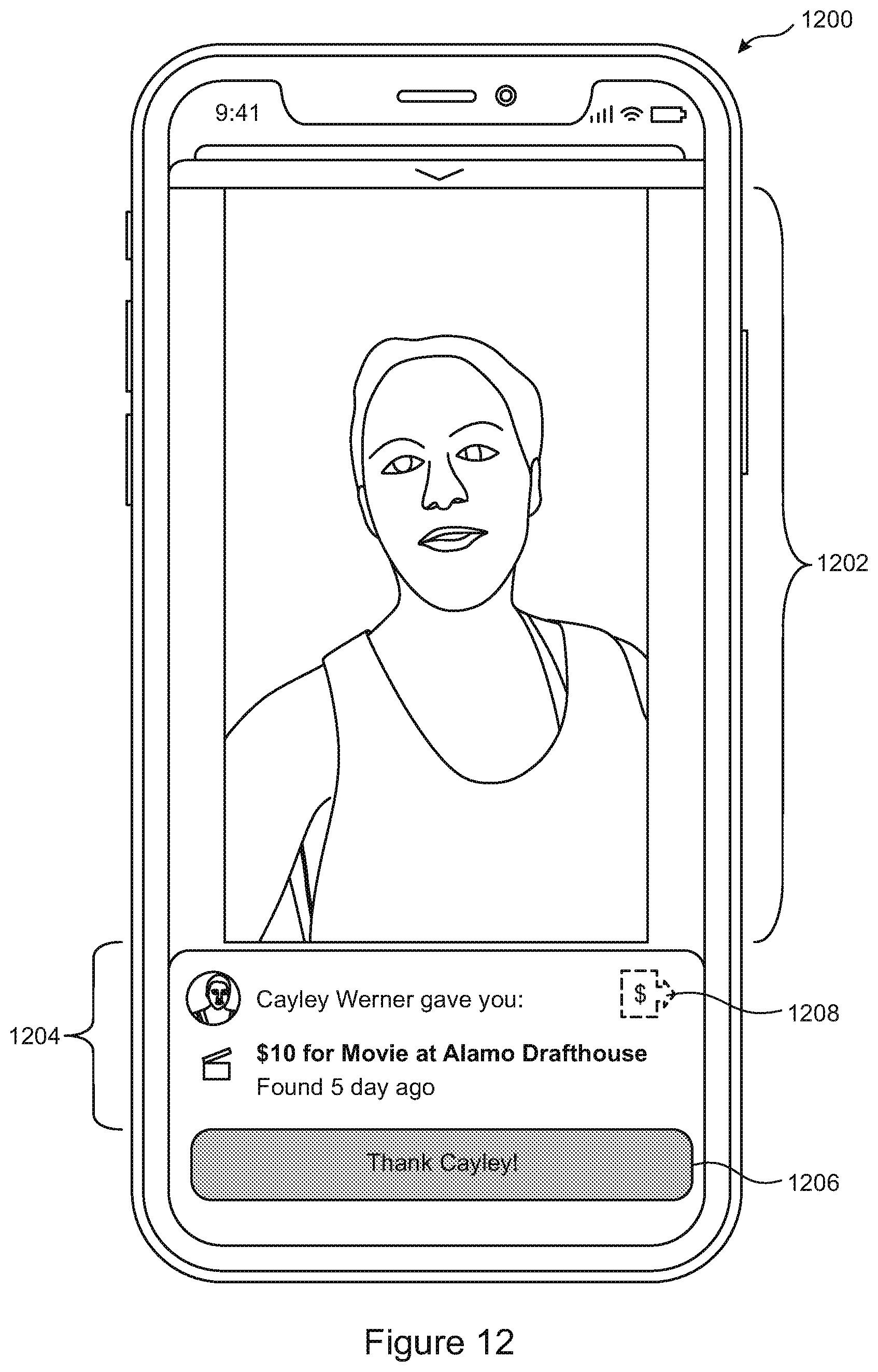 Patent US11777891 Figure 12 – Discoverable electronic messages
