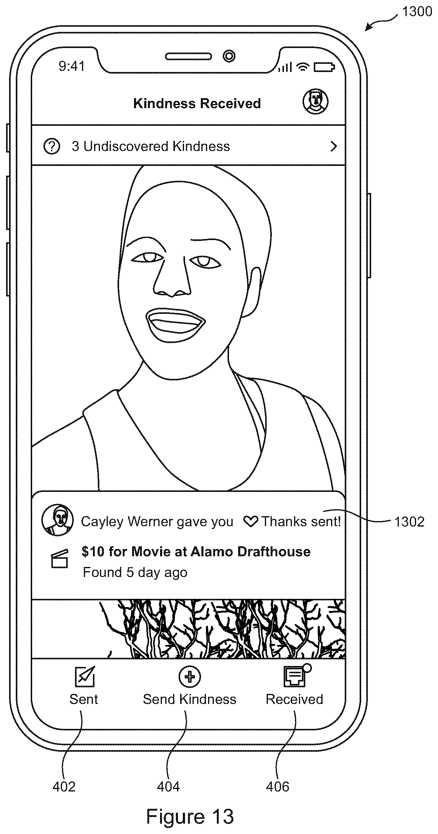 Patent US11777891 Figure 13 – Discoverable electronic messages
