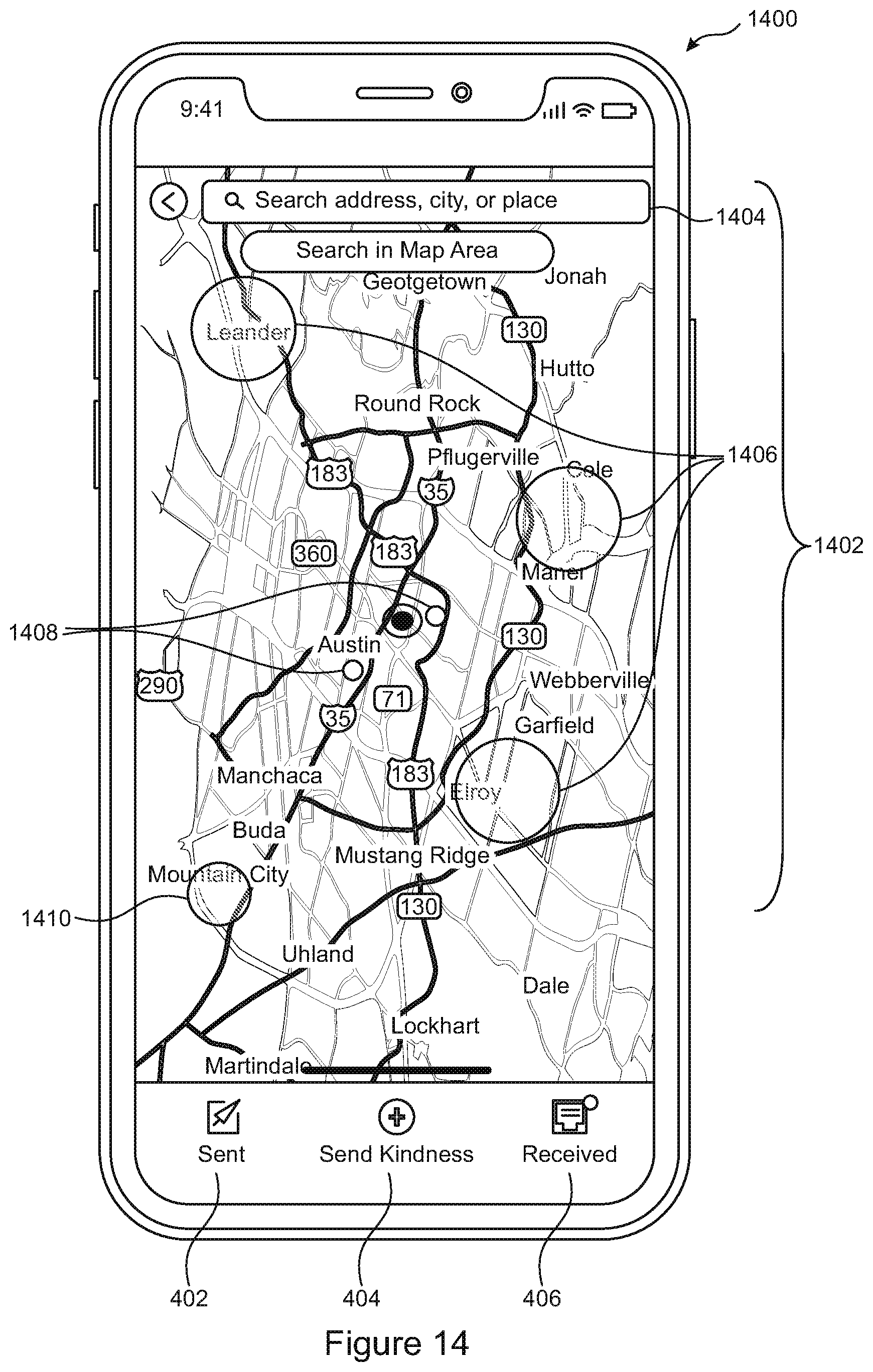 Patent US11777891 Figure 14 – Discoverable electronic messages