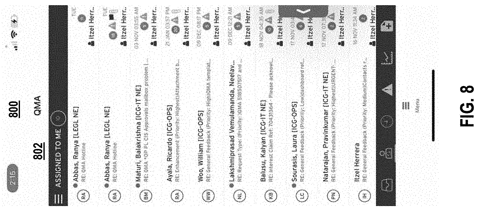 Patent US11777892 Figure 8 – Management of queries in electronic mail messages