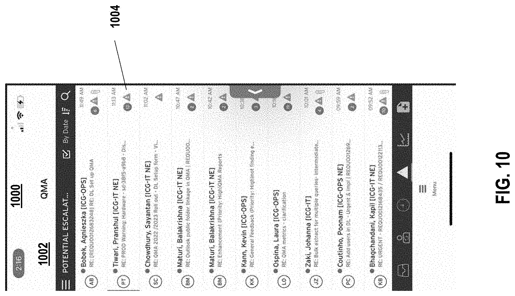 Patent US11777892 Figure 10 – Management of queries in electronic mail messages